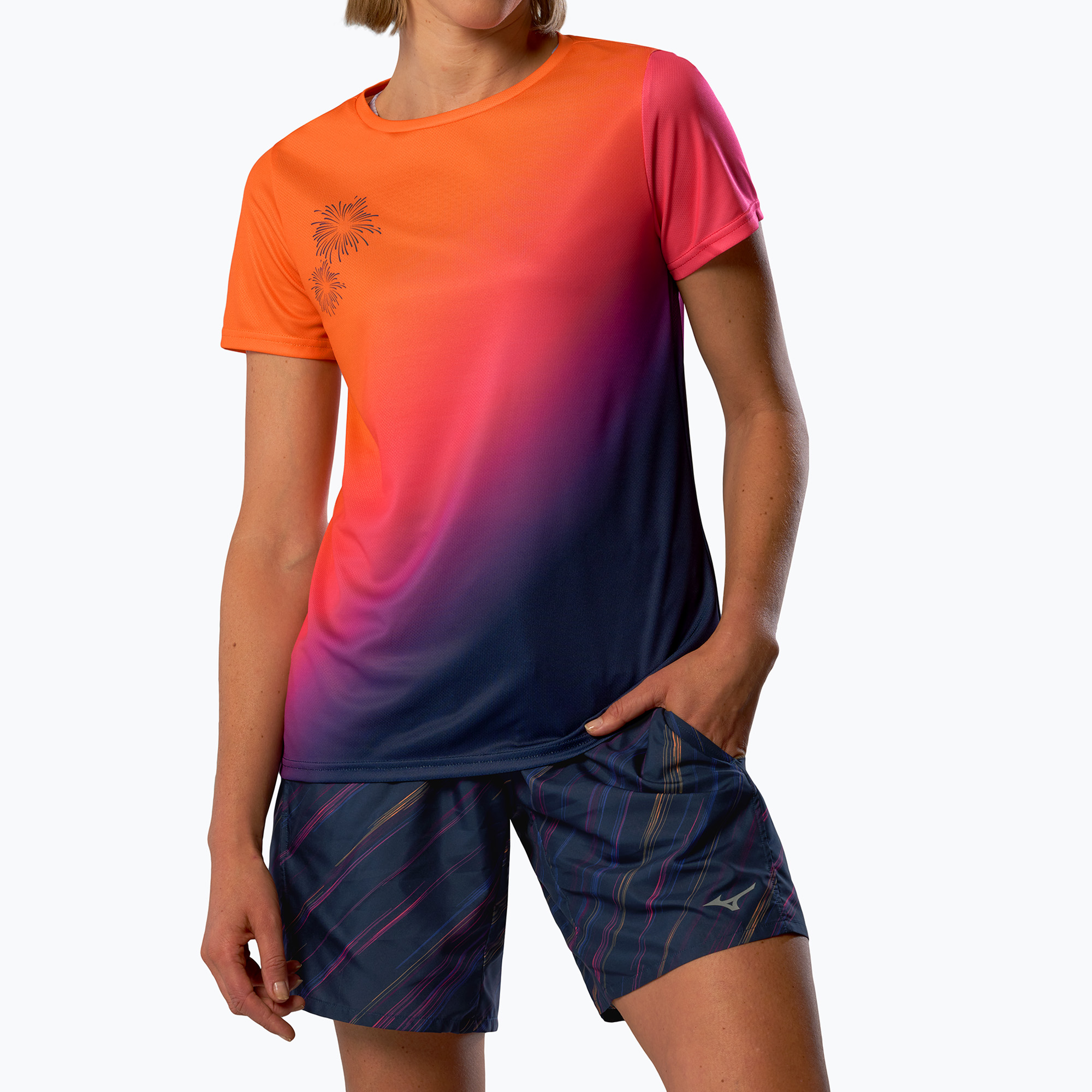Koszulka do biegania damska Mizuno Summer Pack QD Tee yuuyake 