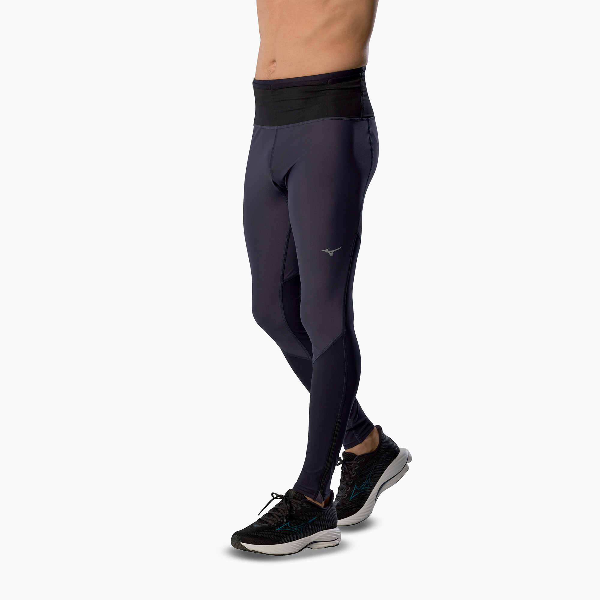 Legginsy do biegania męskie Mizuno Trail Multipocket Long odyssey gray 