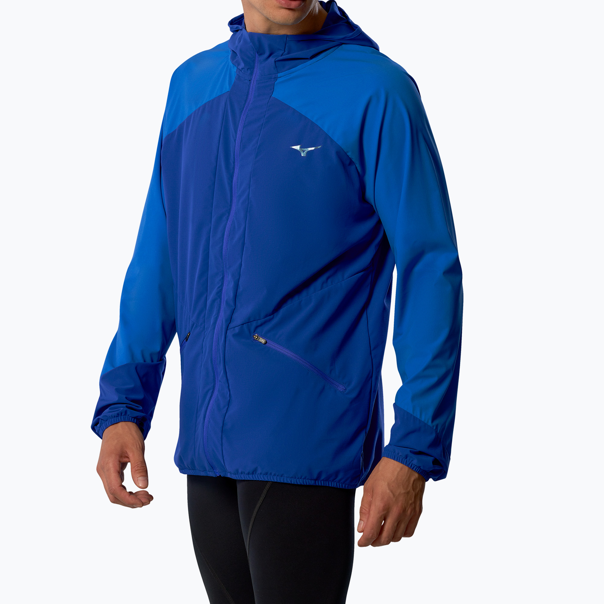 Kurtka do biegania męska Mizuno Warmalite Hybrid Full Zip Hooded princess blue 