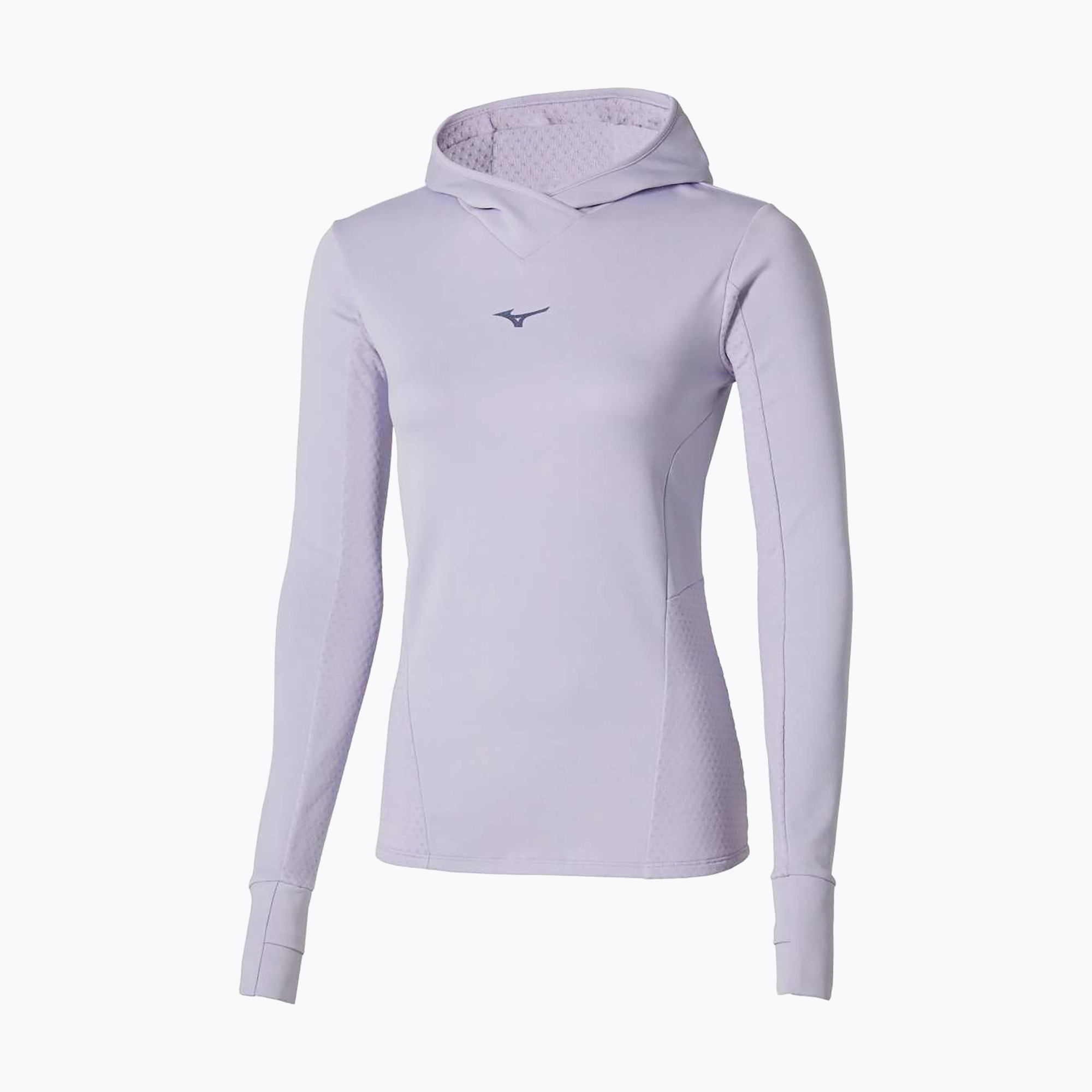 Bluza do biegania damska Mizuno Active Warm Hooded icelandic blue