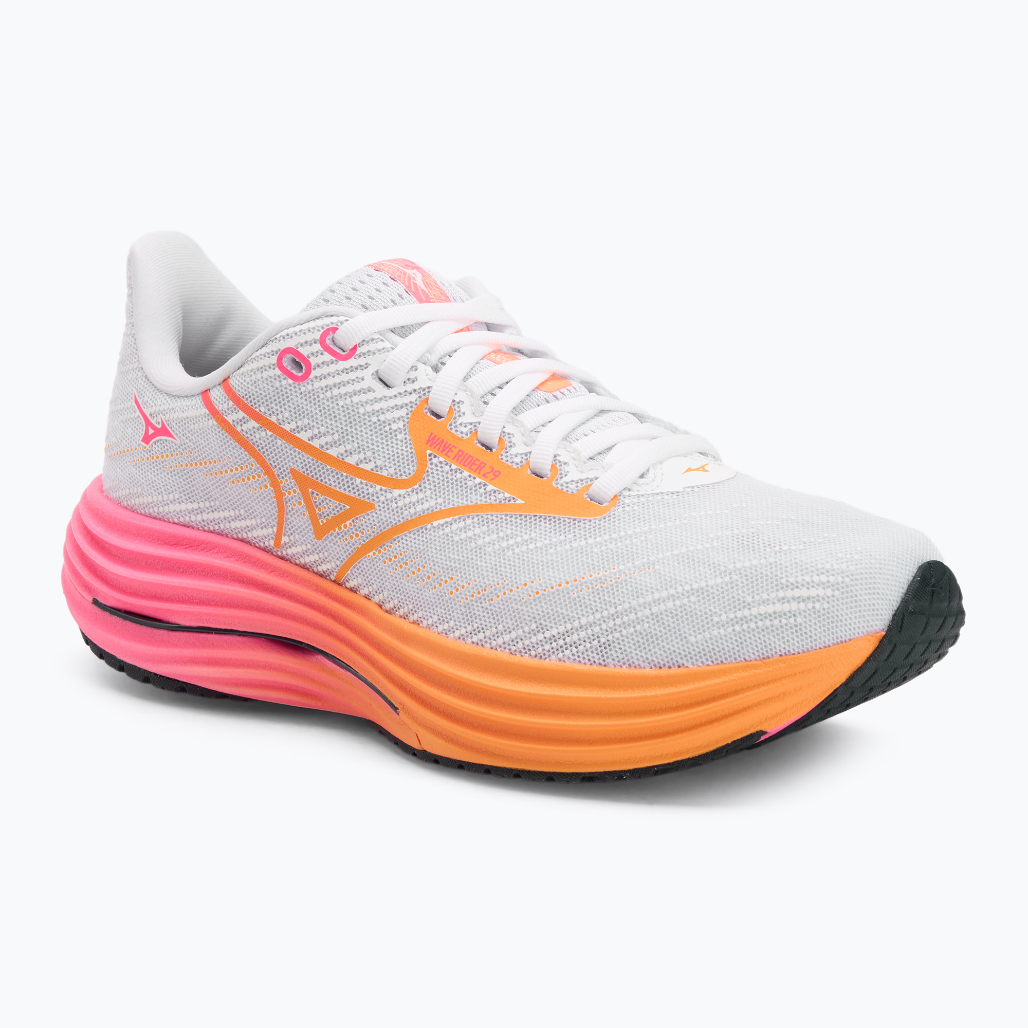 Buty do biegania Mizuno Wave Rider 28 white/tang orange/pink tetra 