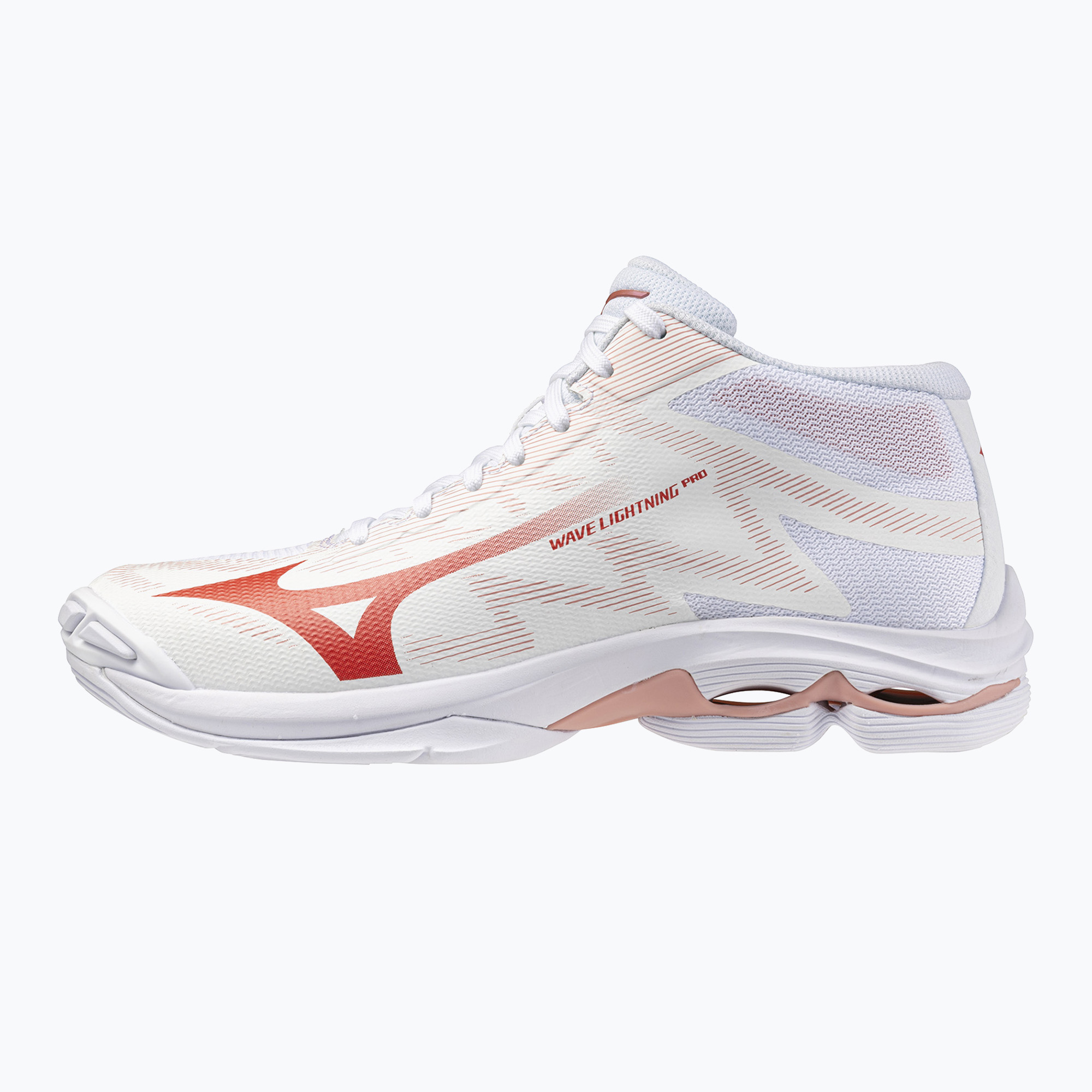 Дамски волейболни обувки Mizuno Wave Lightning Pro Mid white/rose elegance/lava falls