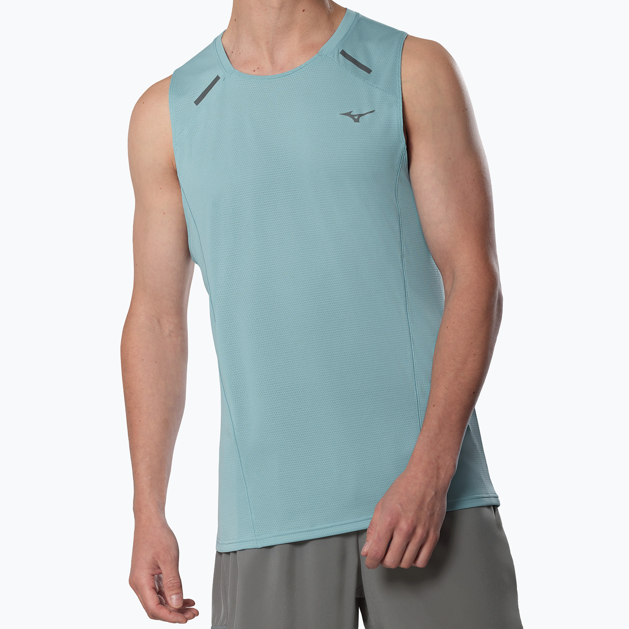 Мъжка тениска за бягане Mizuno Active DryAeroFlow Tank Top aquifer