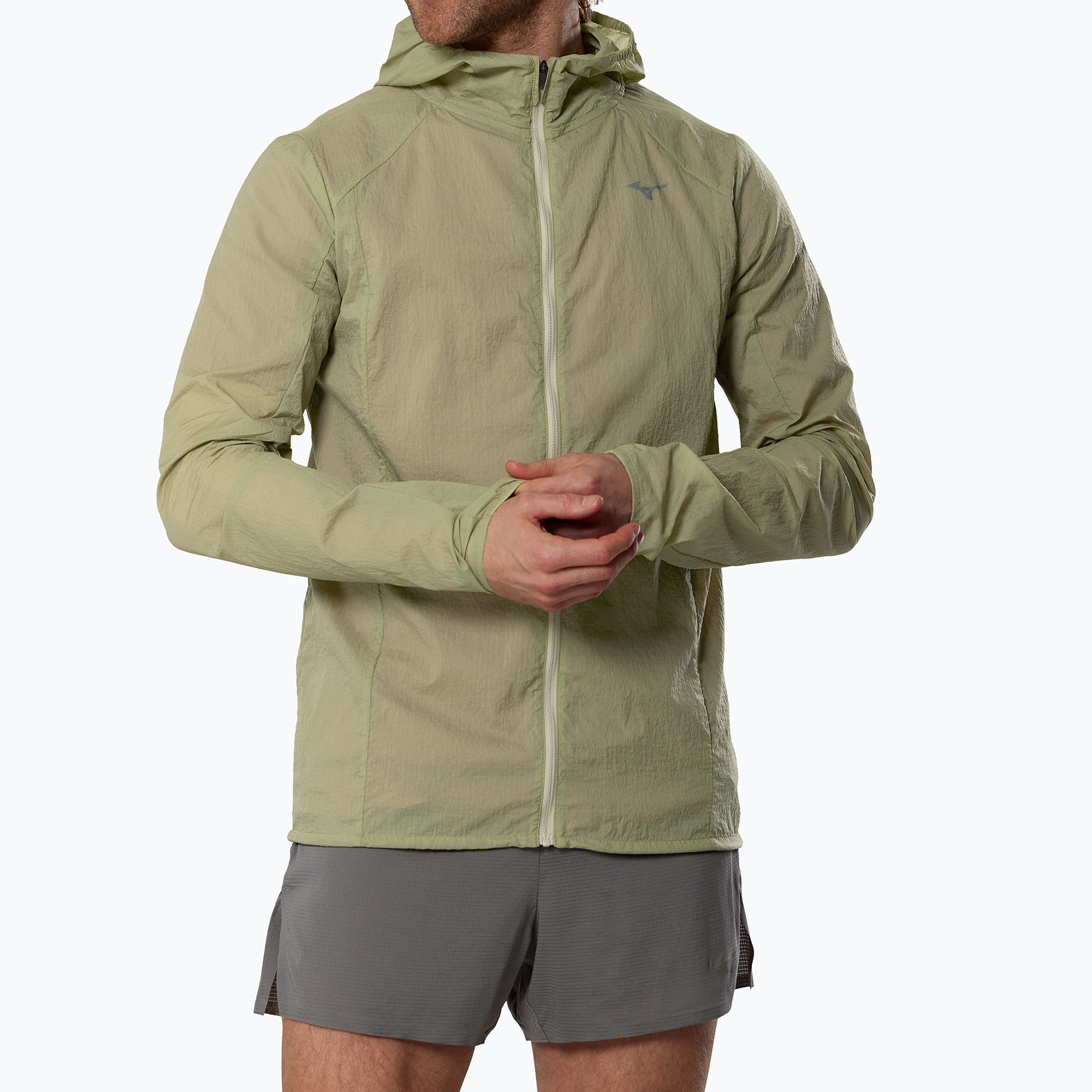 Kurtka do biegania męska Mizuno Tech Light Hooded elm 