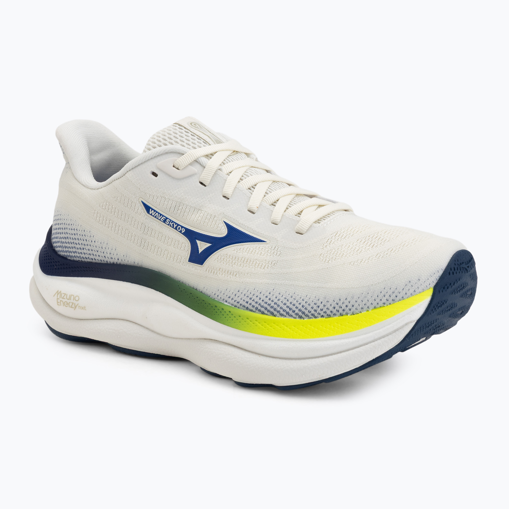 Buty do biegania męskie Mizuno Wave Sky 9 snow white/surf the web/lightning yellow 