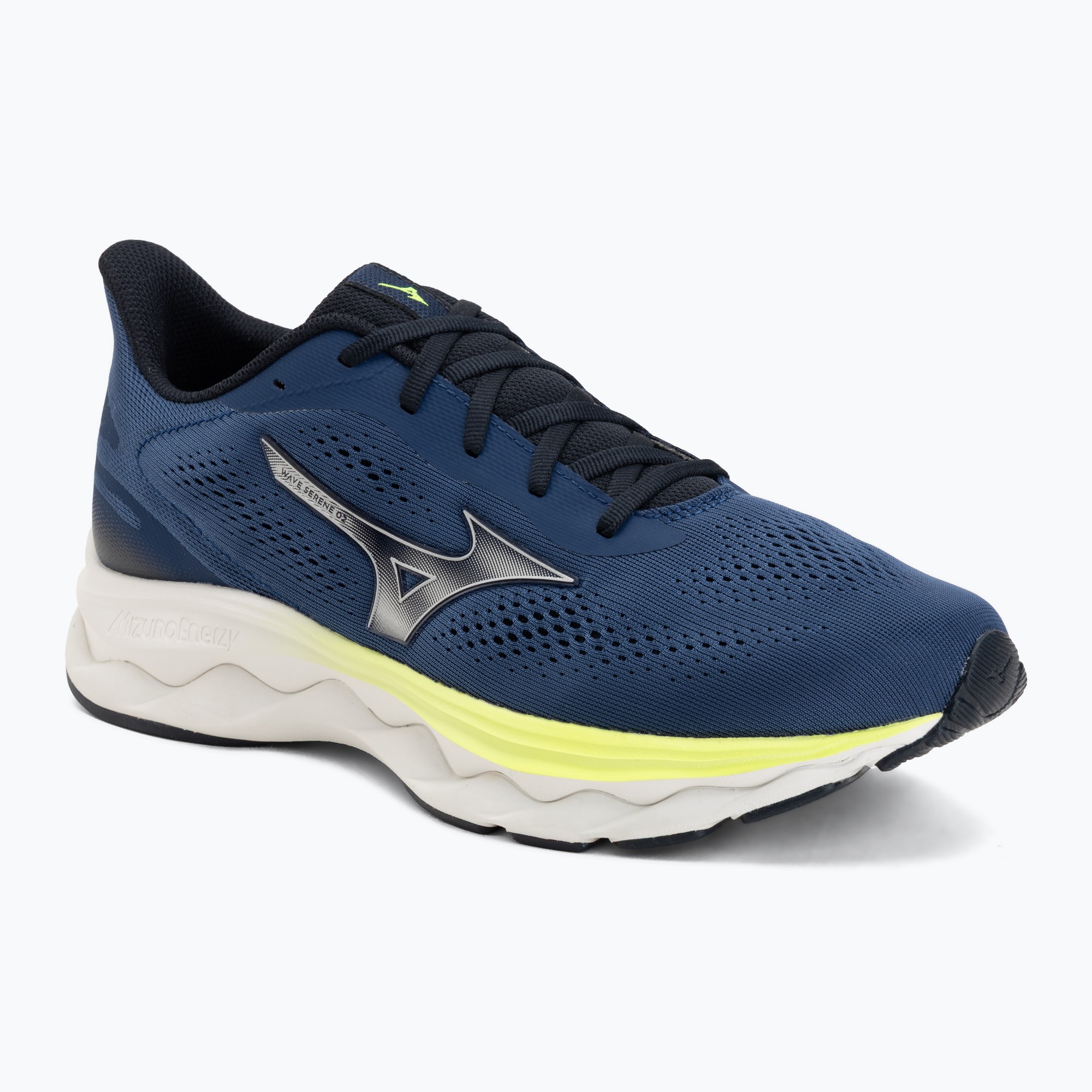 Încălțăminte de alergare pentru bărbați Mizuno Wave Serene 2 estate blue/silver/lightning yellow