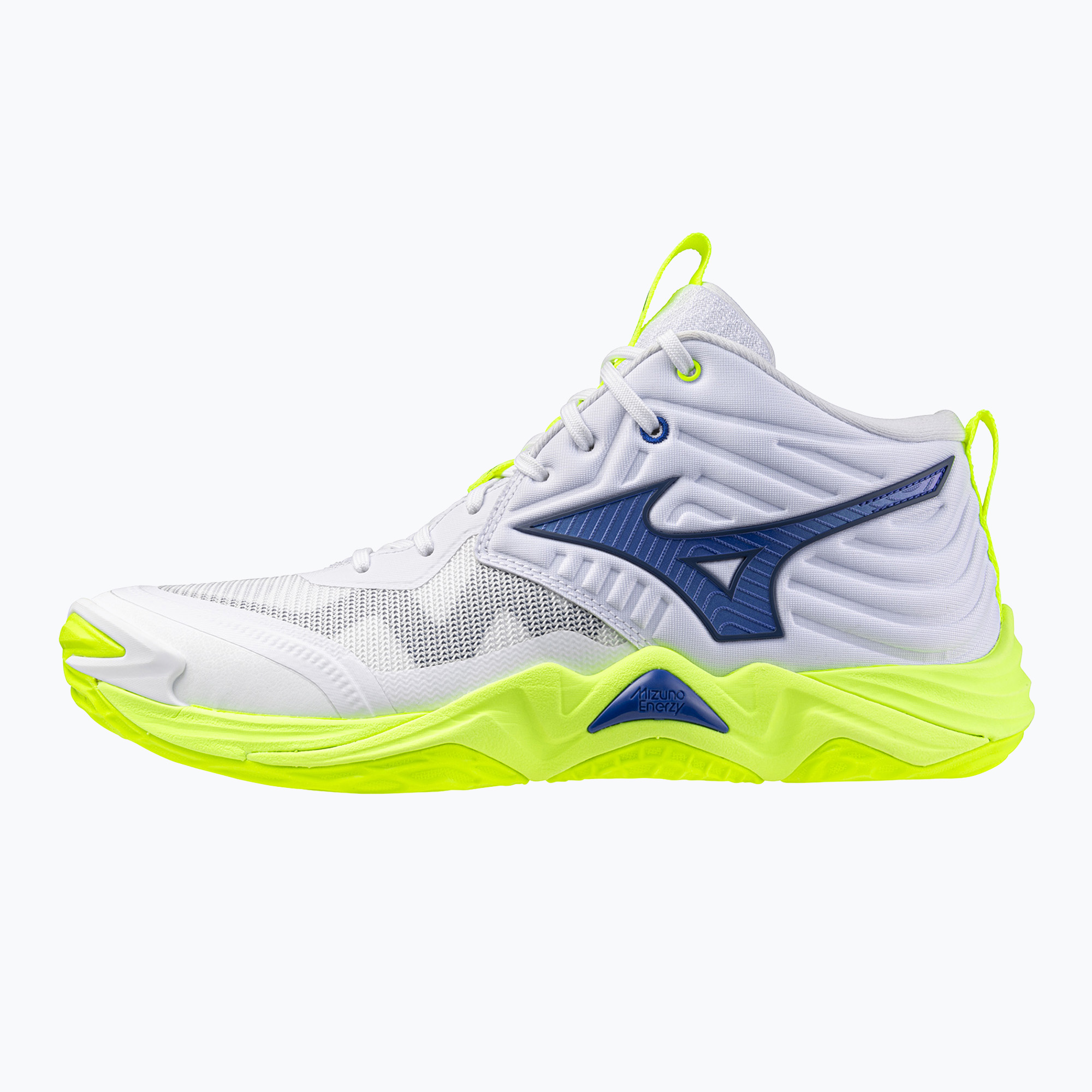 Buty do siatkówki Mizuno Wave Momentum Elite Mid white/lightning yellow/dazzling blue 