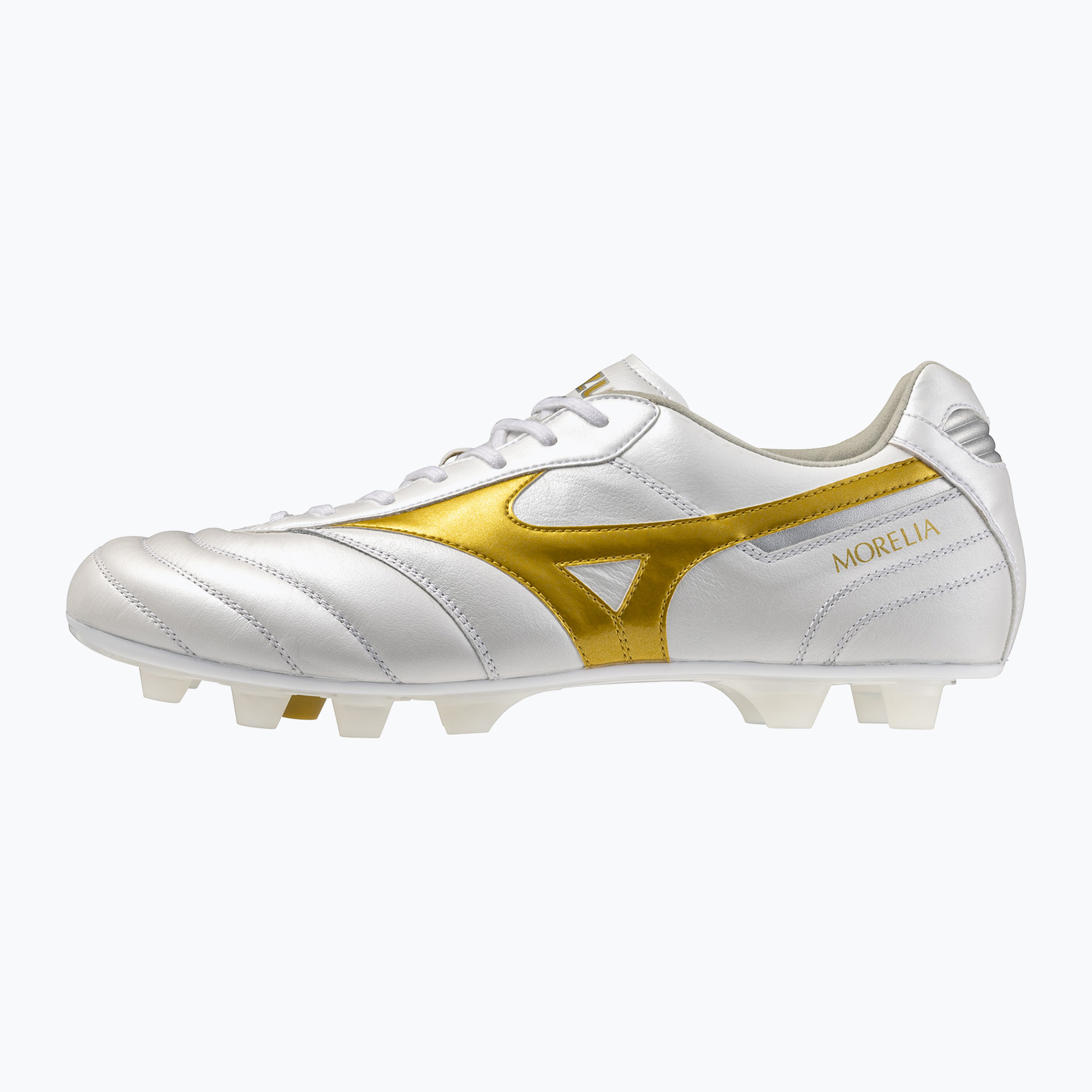 Футболни обувки Mizuno Morelia II Elite FG white/football gold/galaxy silver