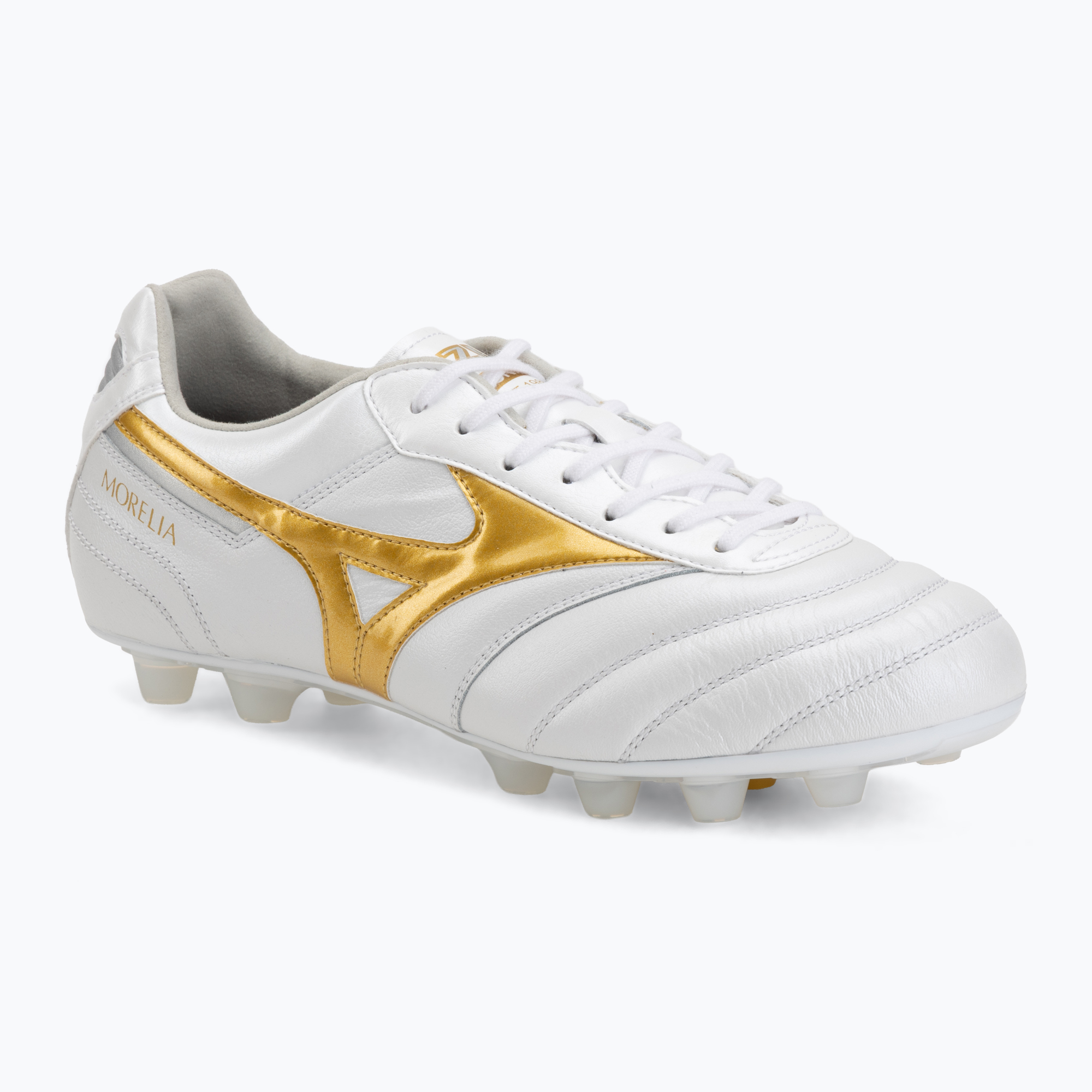 Kopačky Mizuno Morelia II Elite FG white/football gold/galaxy silver (Morelia II Elite FG P1GA260450)