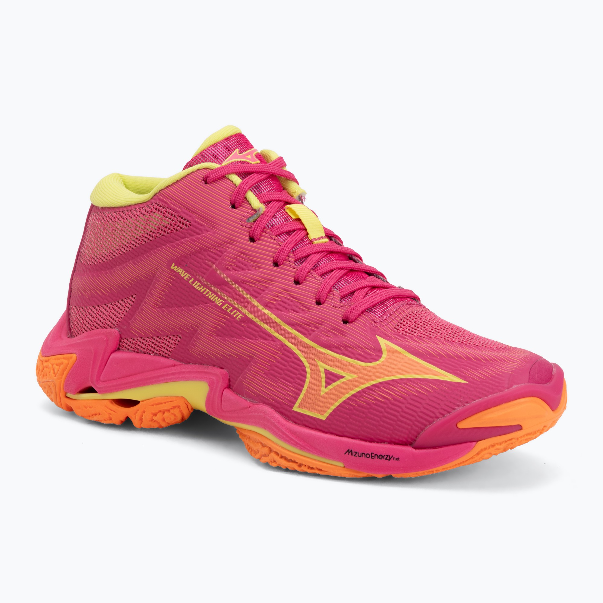 Buty do siatkówki Mizuno Wave Lightning Elite Mid pink tetra/fortune yellow/light 