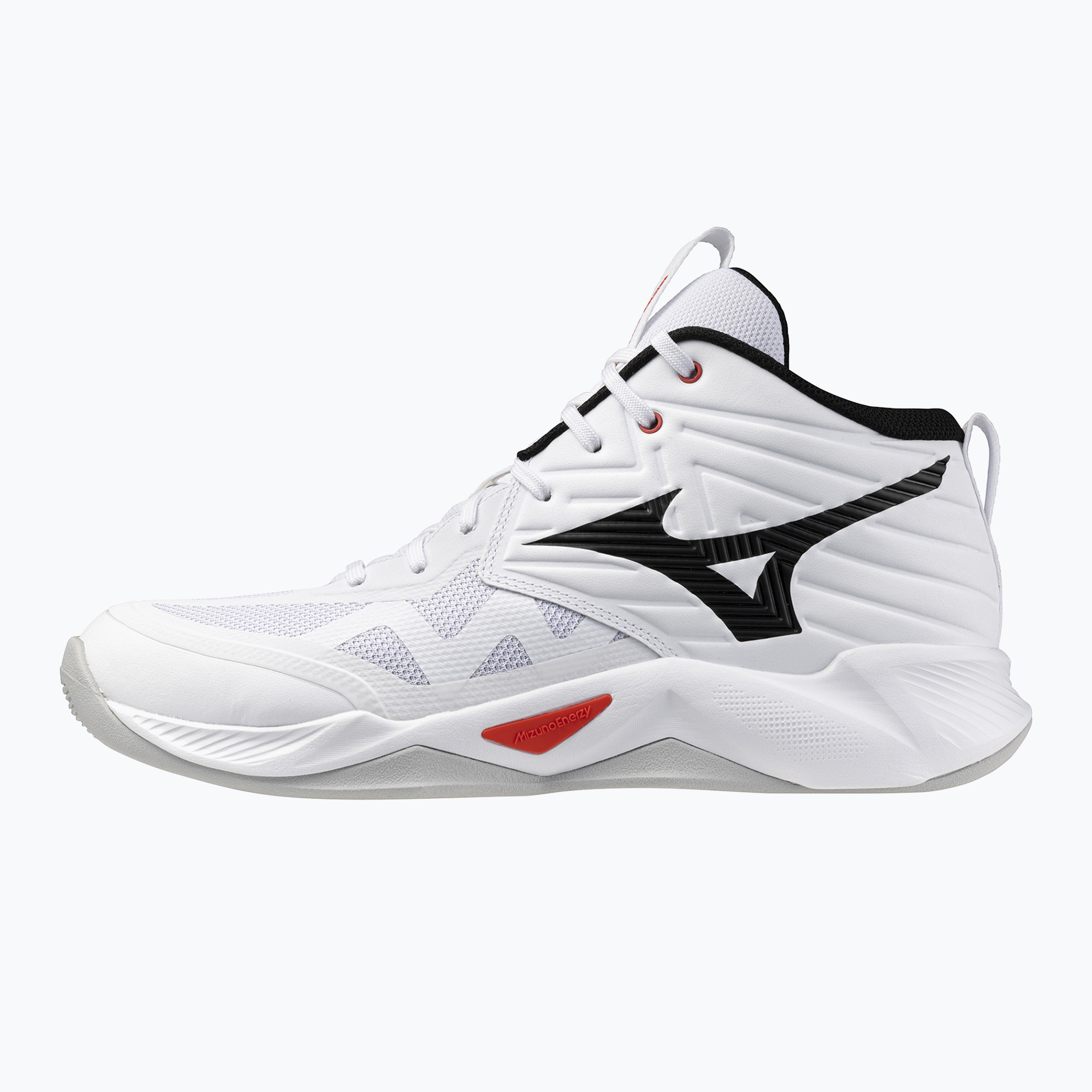 Buty do siatkówki Mizuno Wave Momentum Pro Mid white/black/fiery red 