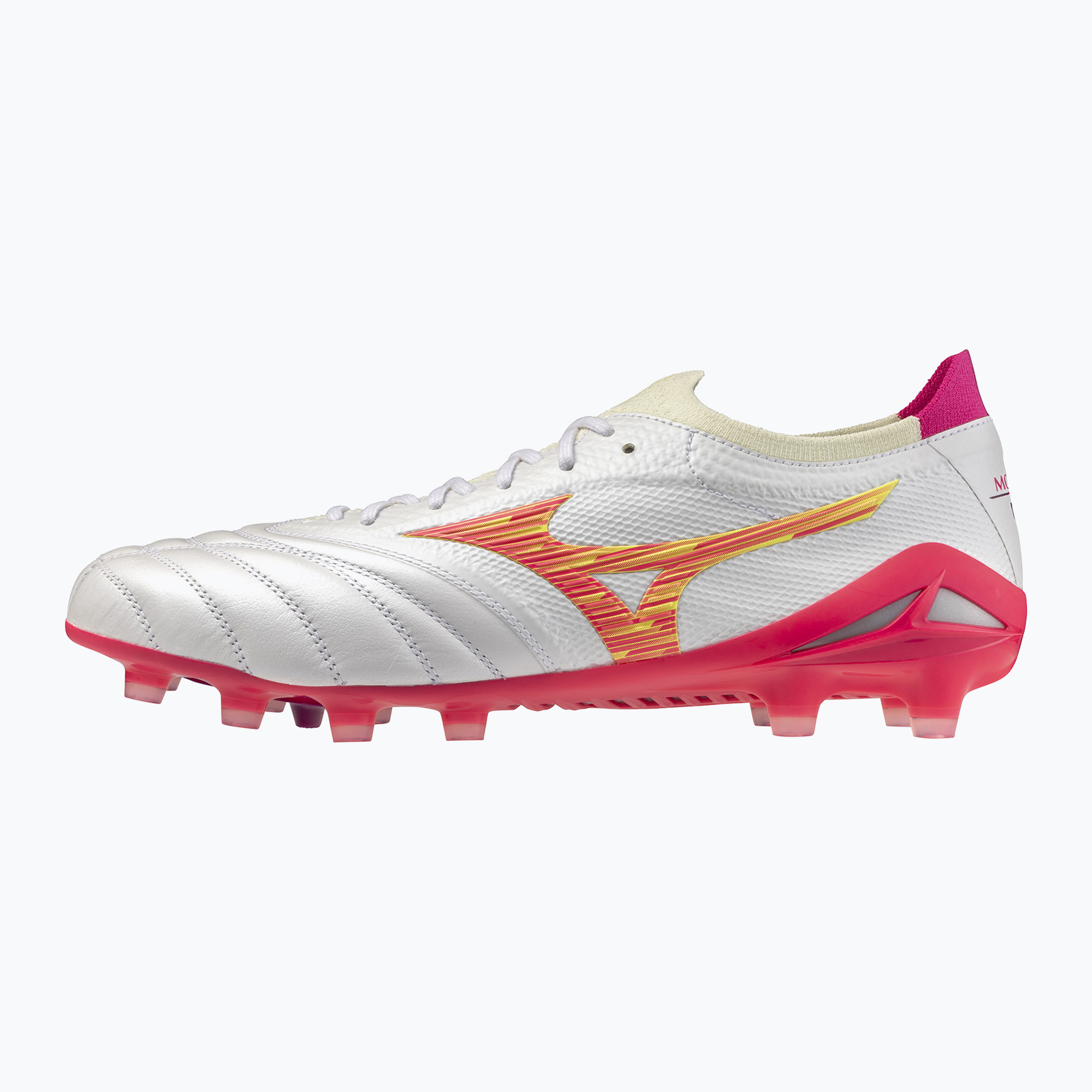 Футболни обувки Mizuno Morelia Neo IV Beta Japan FG white/pink tetra/fuchsia purple