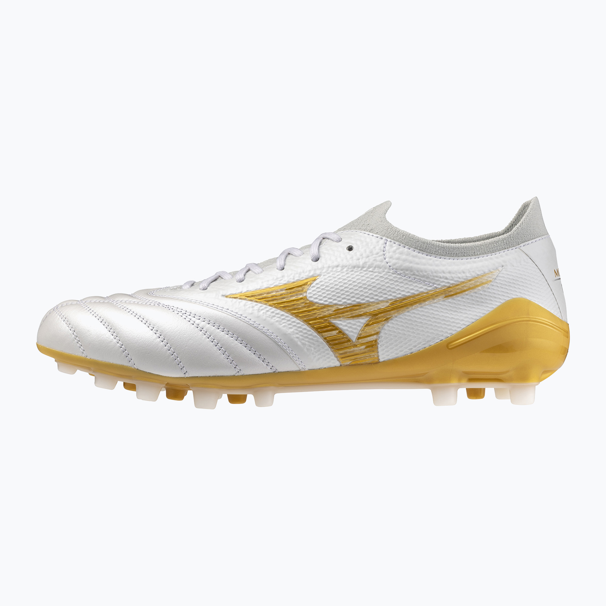 Футболни обувки Mizuno Morelia Neo IV Beta Japan AG white/mp gold/cool gray 3c