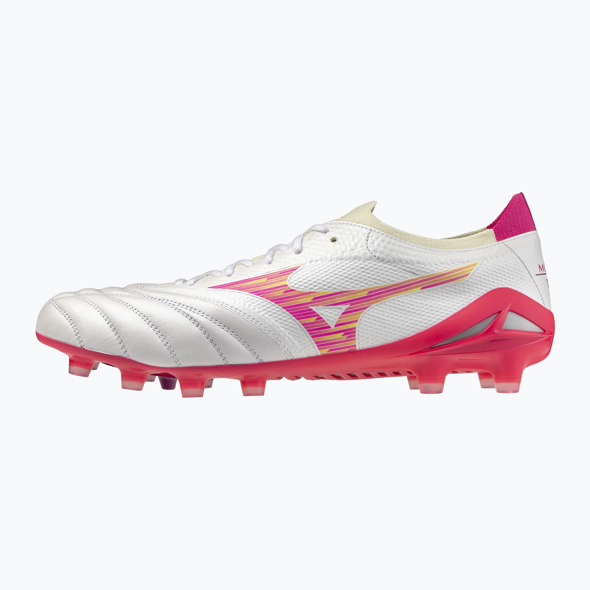 Футболни обувки Mizuno Morelia Neo IV Beta Elite FG white/pink tetra/fuchsia purple