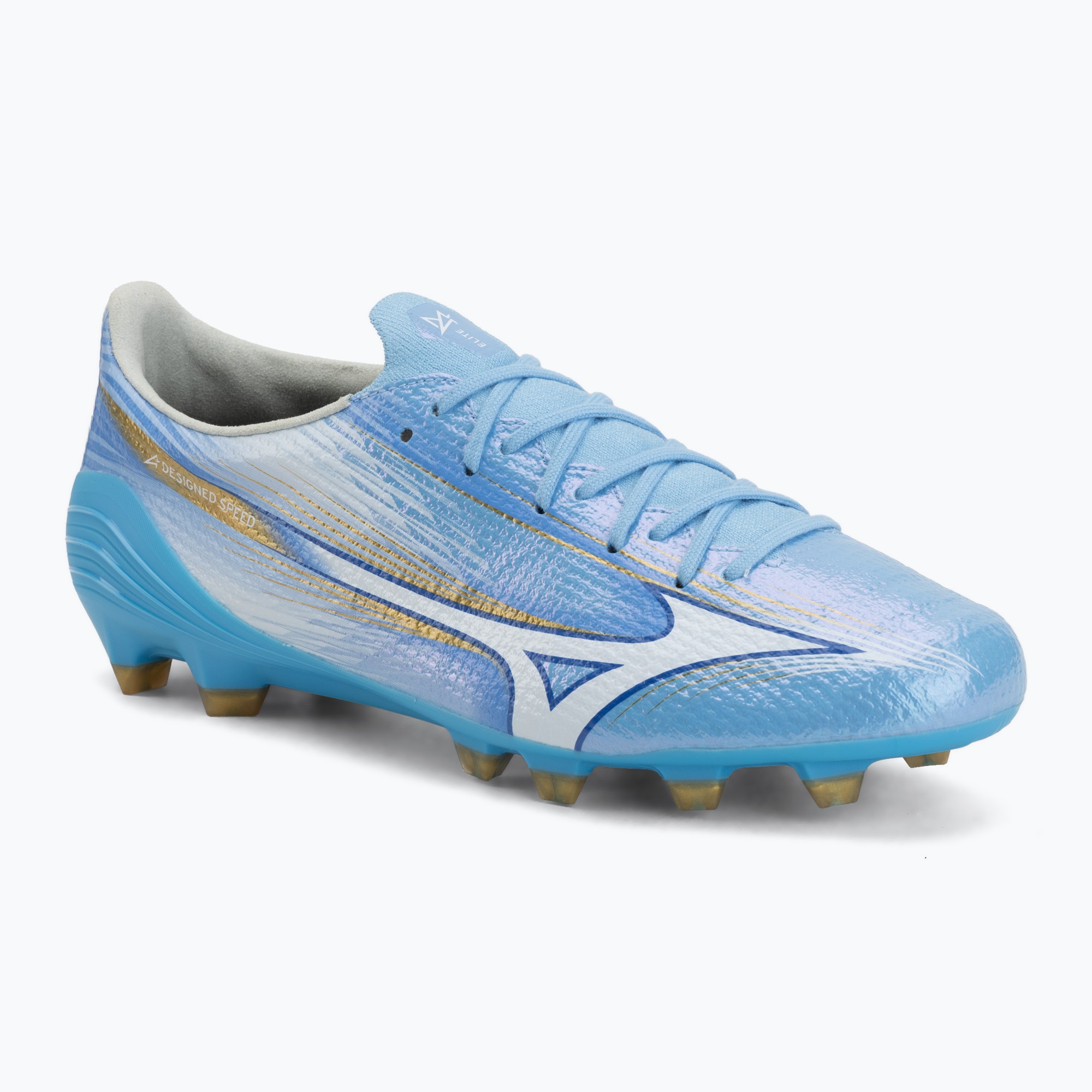 Încălțăminte de fotbal Mizuno Alfa III Elite FG celeste/white