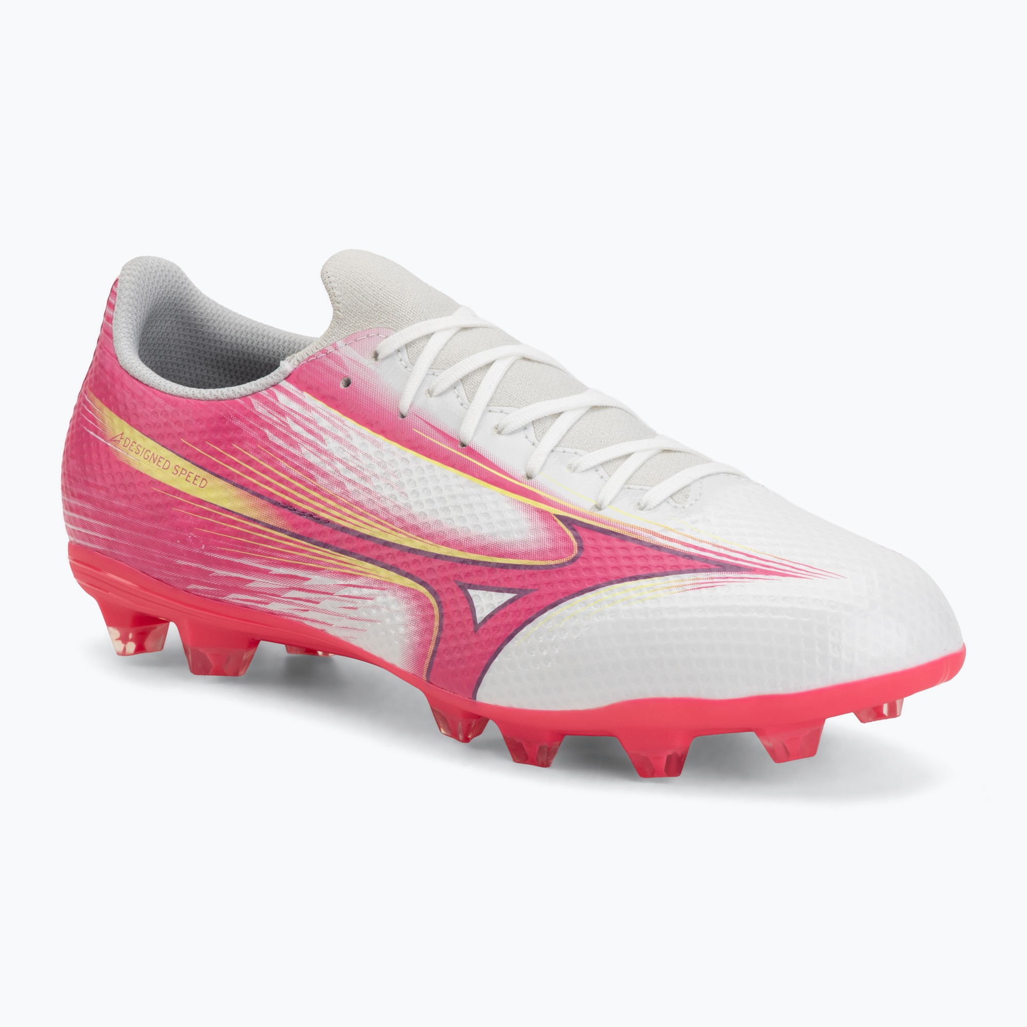 Încălțăminte de fotbal Mizuno Alfa III Select FG white/fuchsia purple