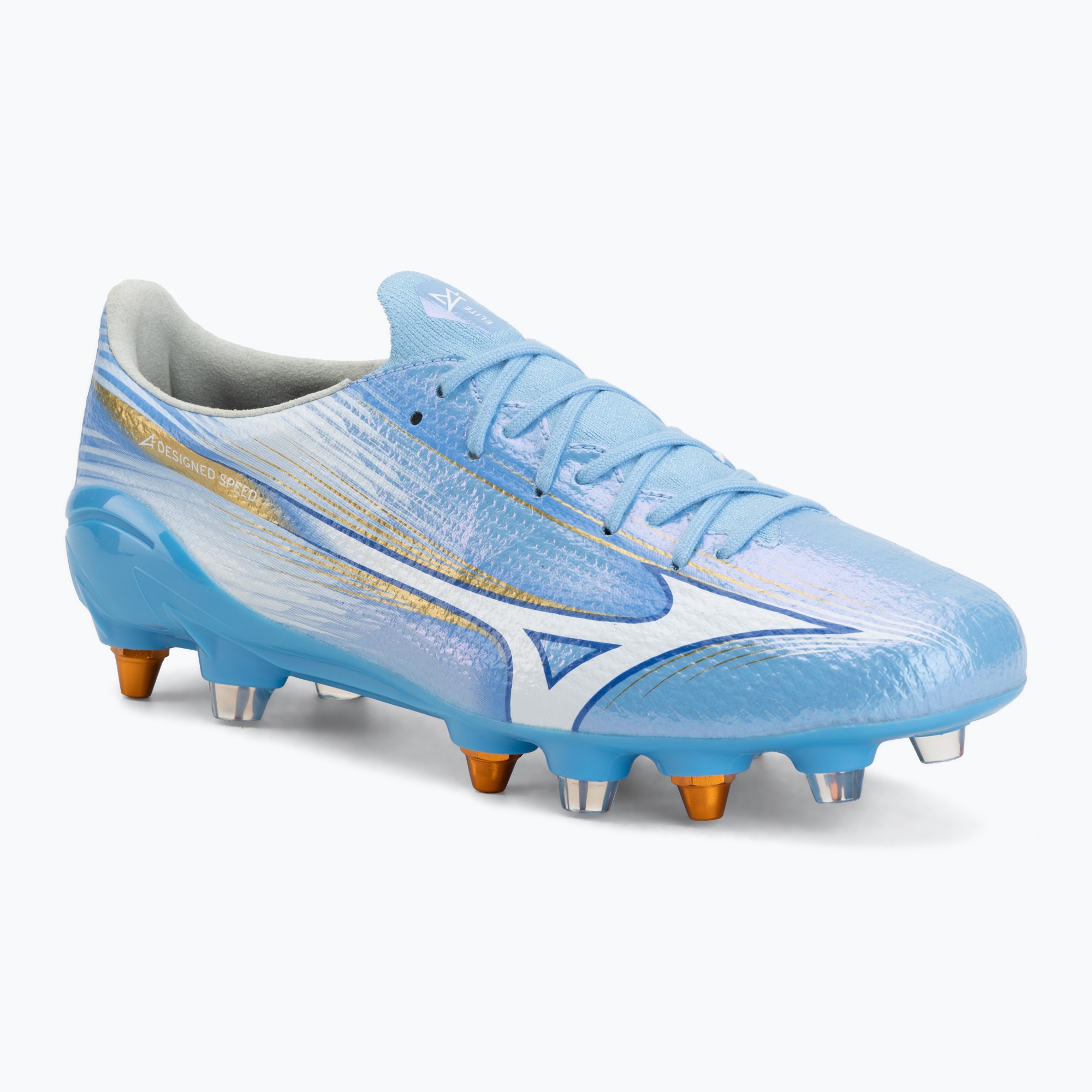 Încălțăminte de fotbal Mizuno Alfa III Elite Mix celeste/white