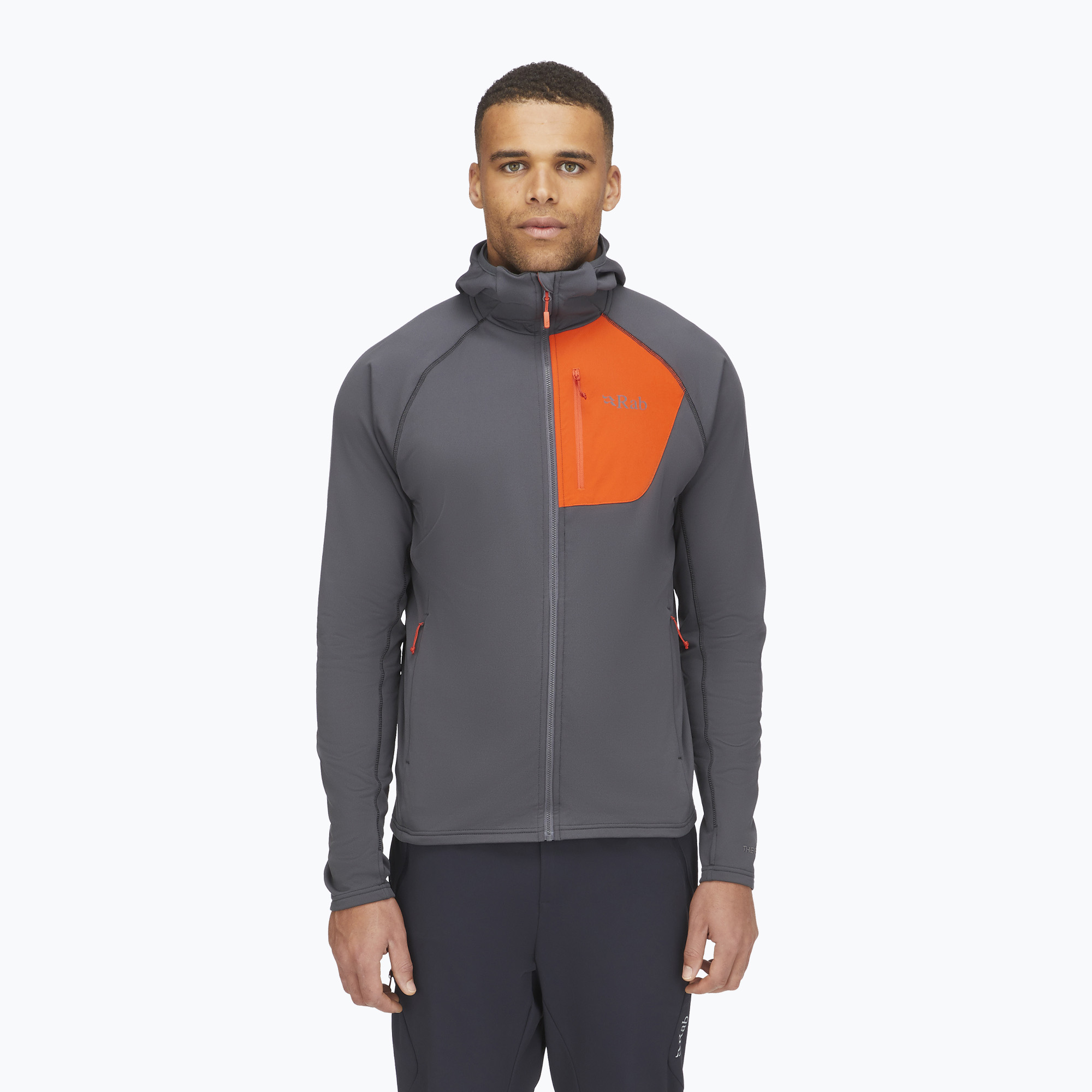 Bluza trekkingowa męska Rab Superflux Hoody graphene/firecracker 