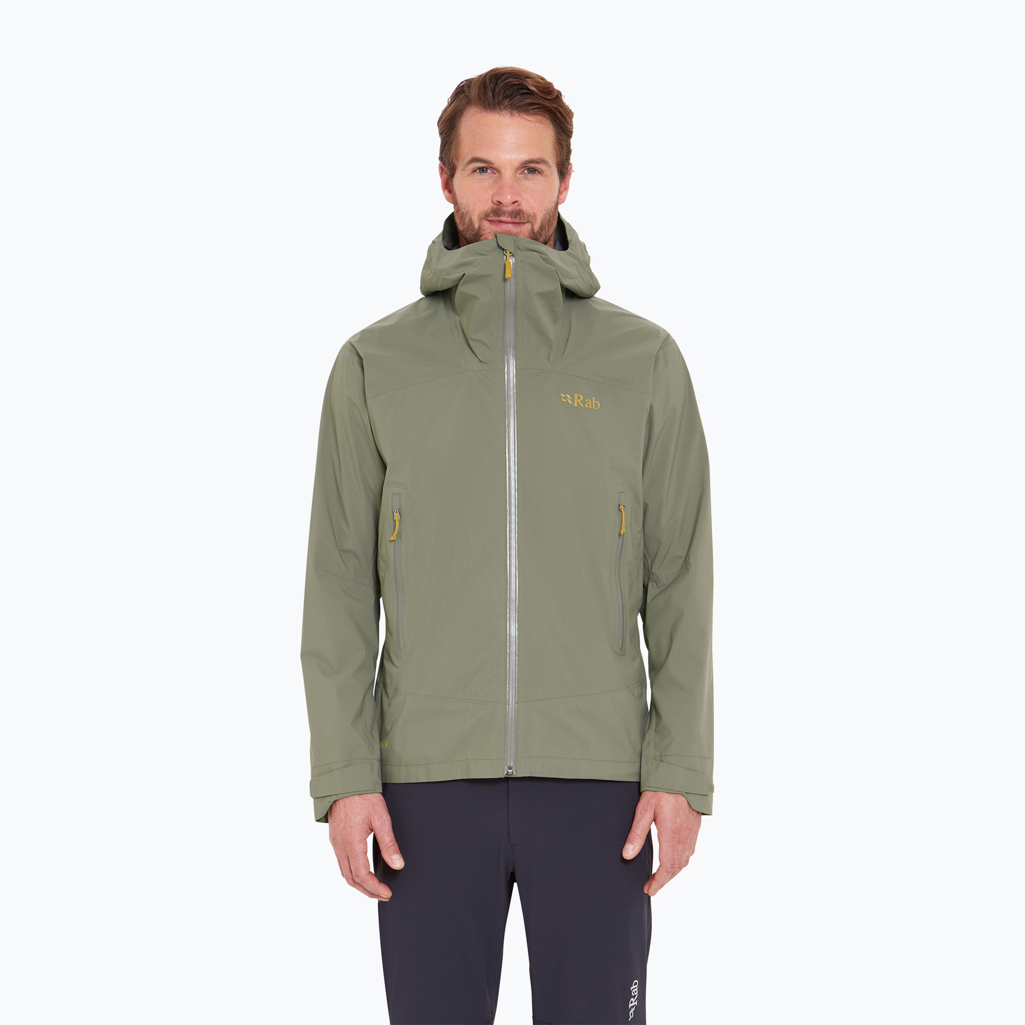 Kurtka przeciwdeszczowa męska Rab Downpour Light light khaki 