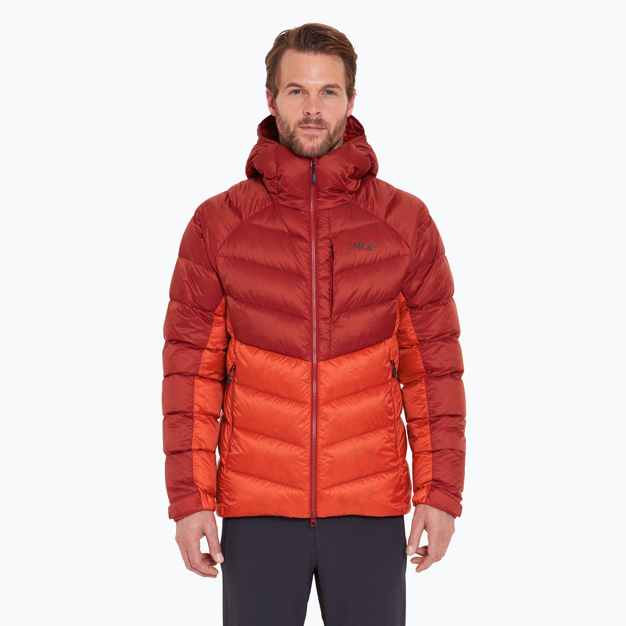 Kurtka puchowa męska Rab Glaceon Pro tuscan red/dark horizon 