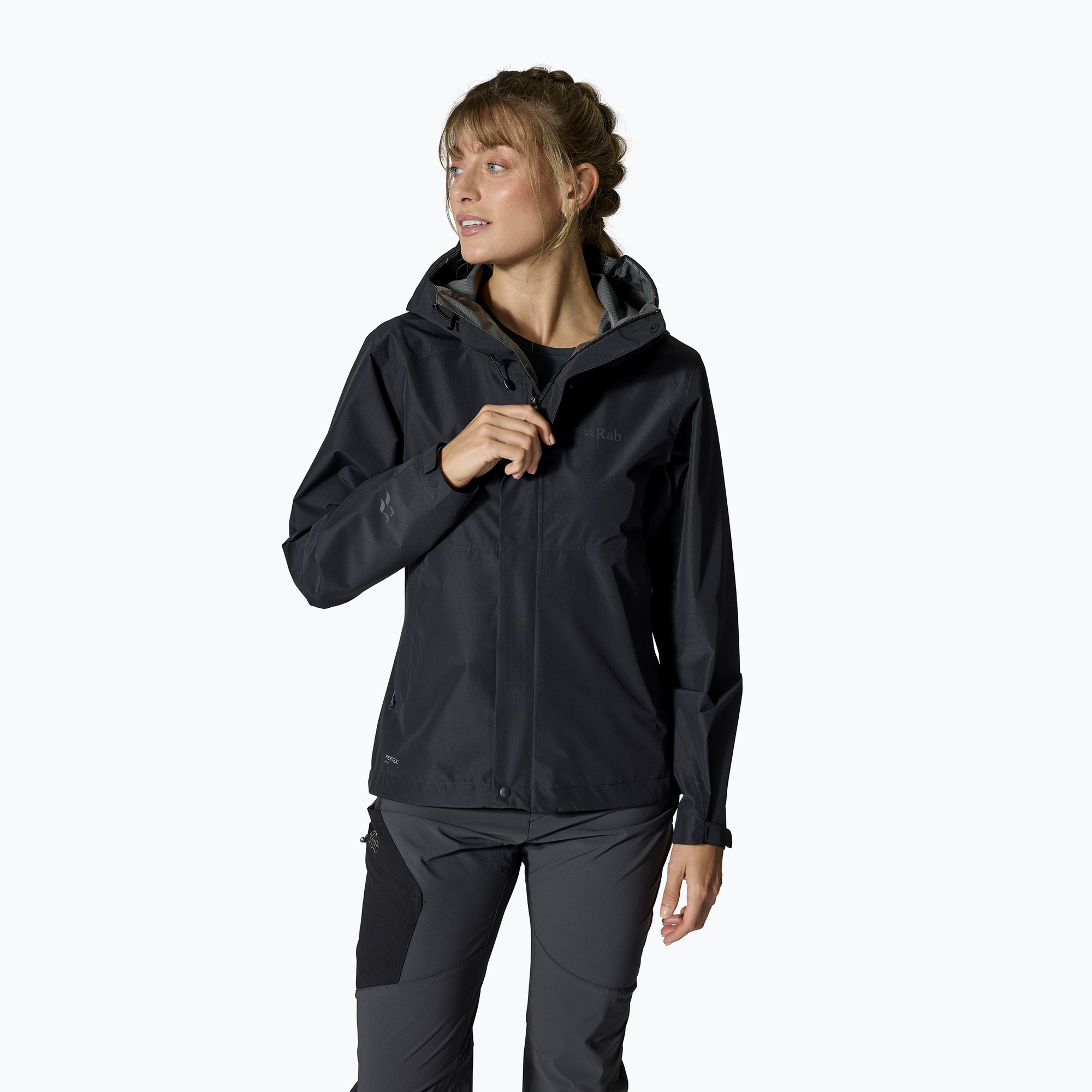 Kurtka przeciwdeszczowa damska Rab Downpour black 