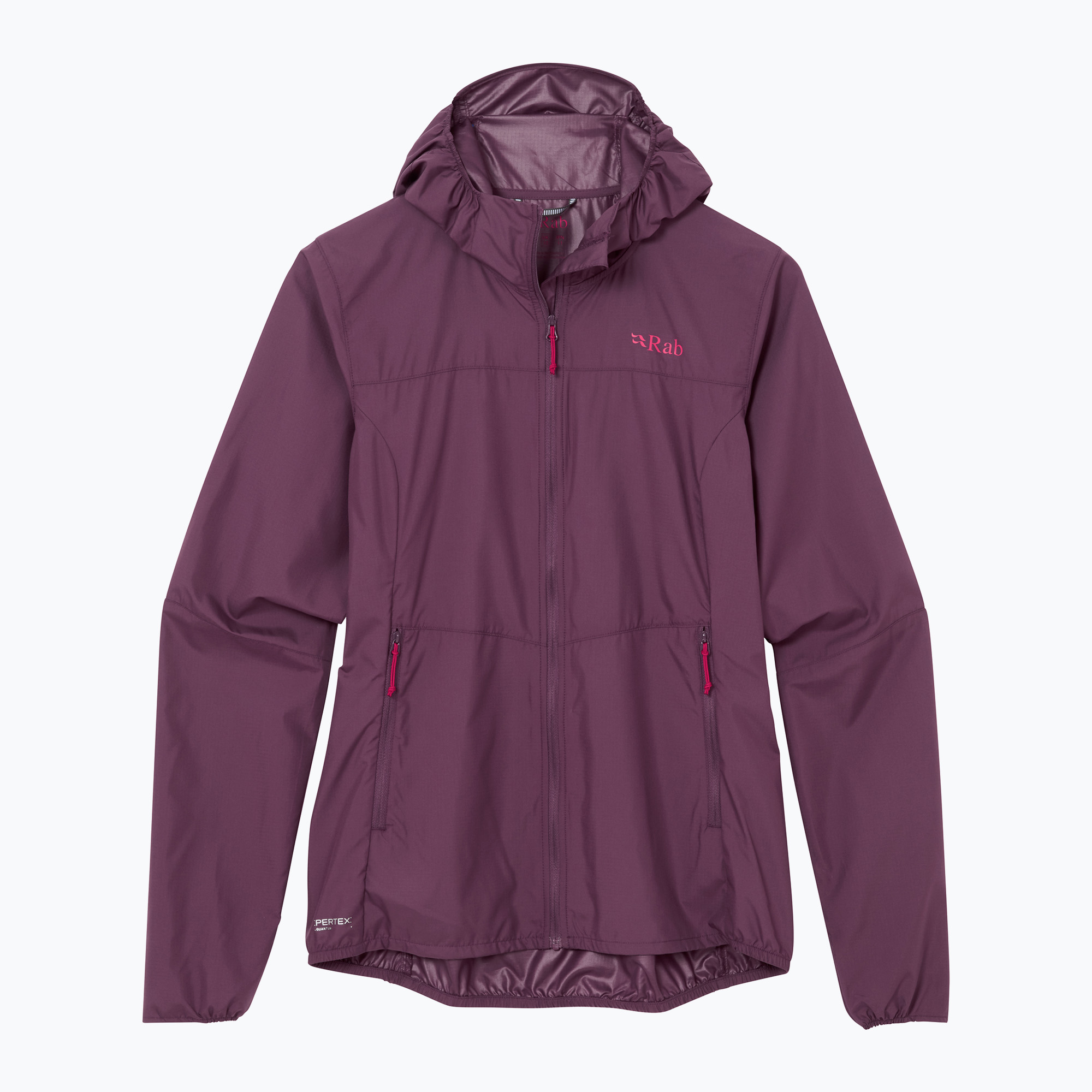 Kurtka przeciwiatrowa damska Rab Windgather Hoody mulberry 