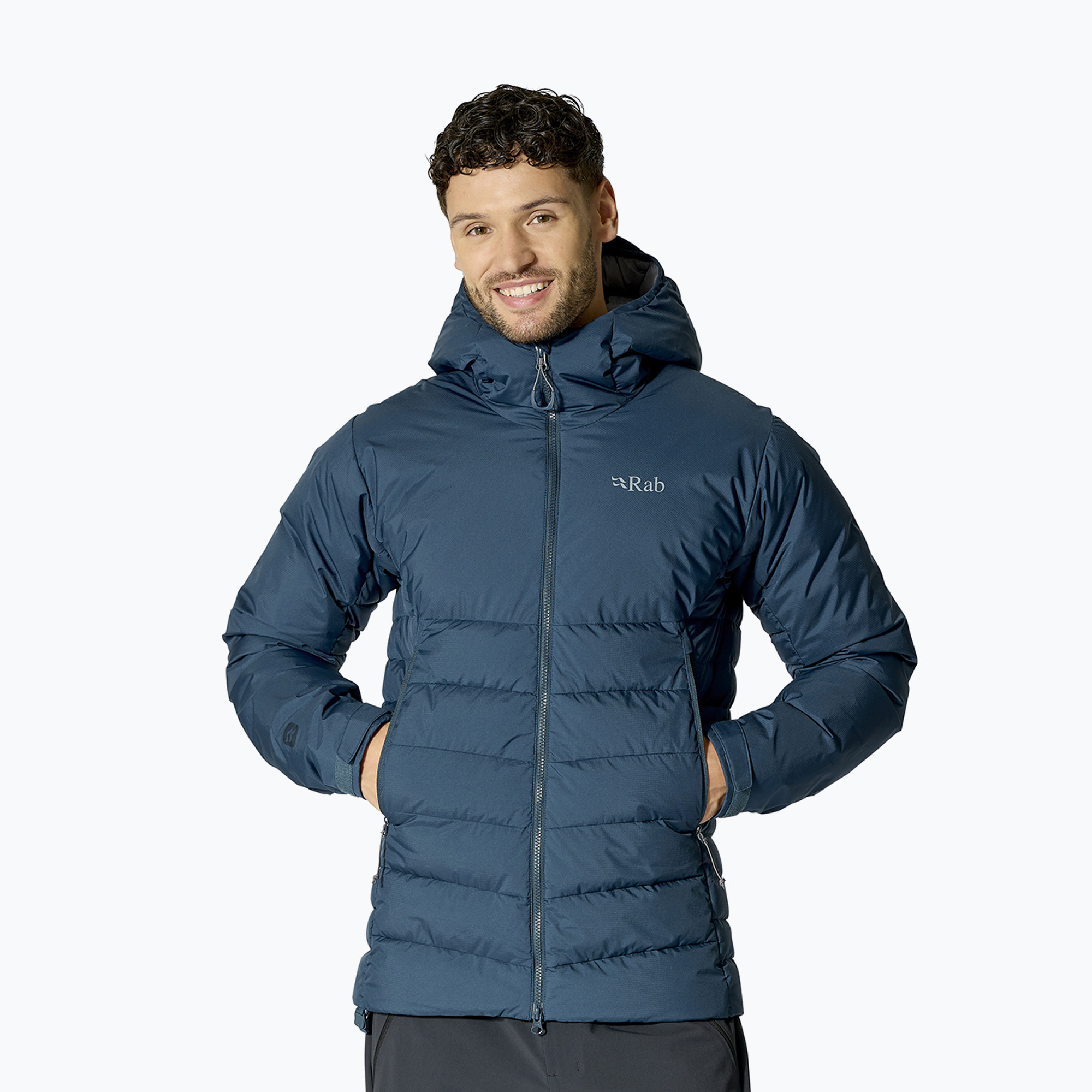 Kurtka puchowa męska Rab Infinity Windstopper Hoody tempest blue