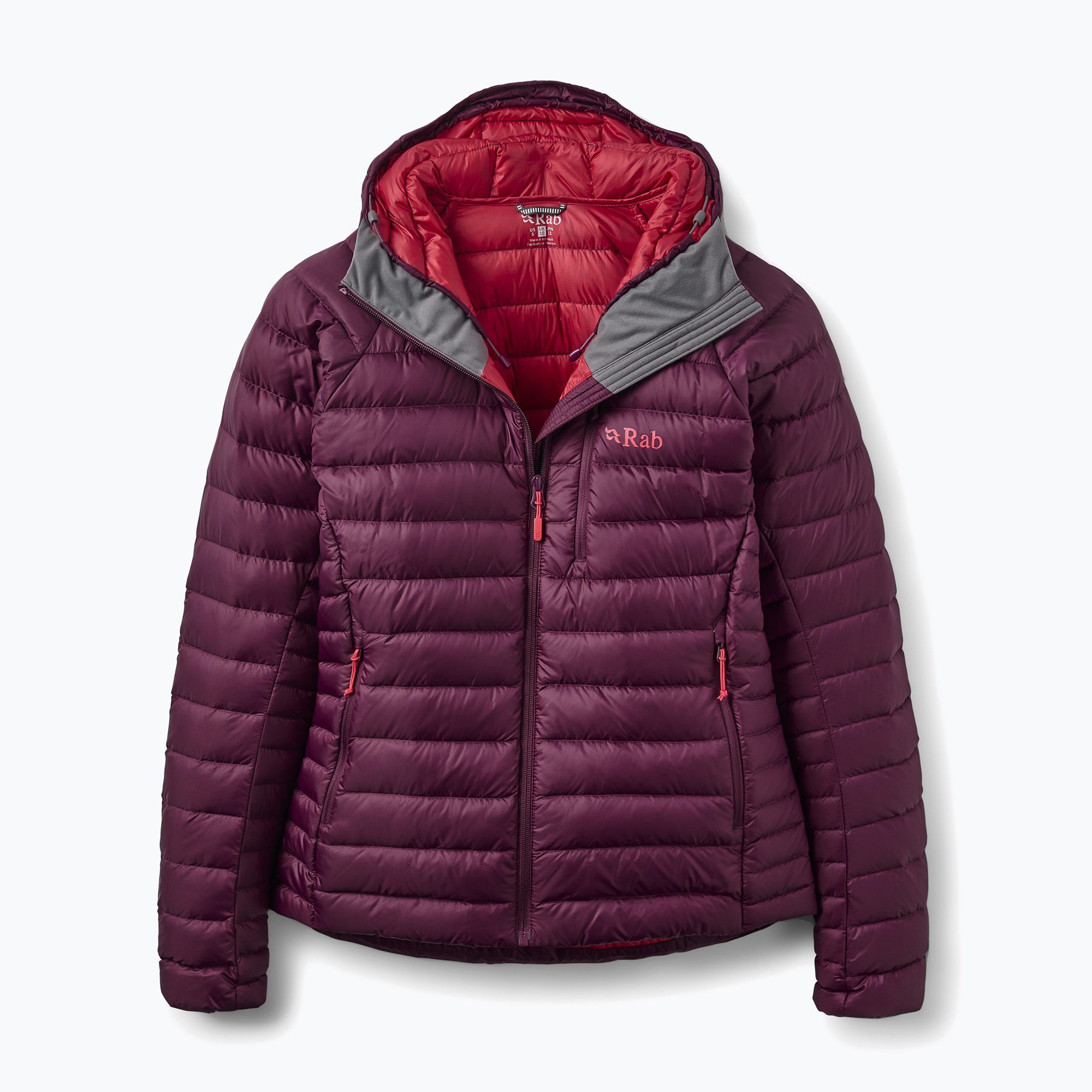 Дамско пухено яке Rab Microlight Alpine Hoody mulberry
