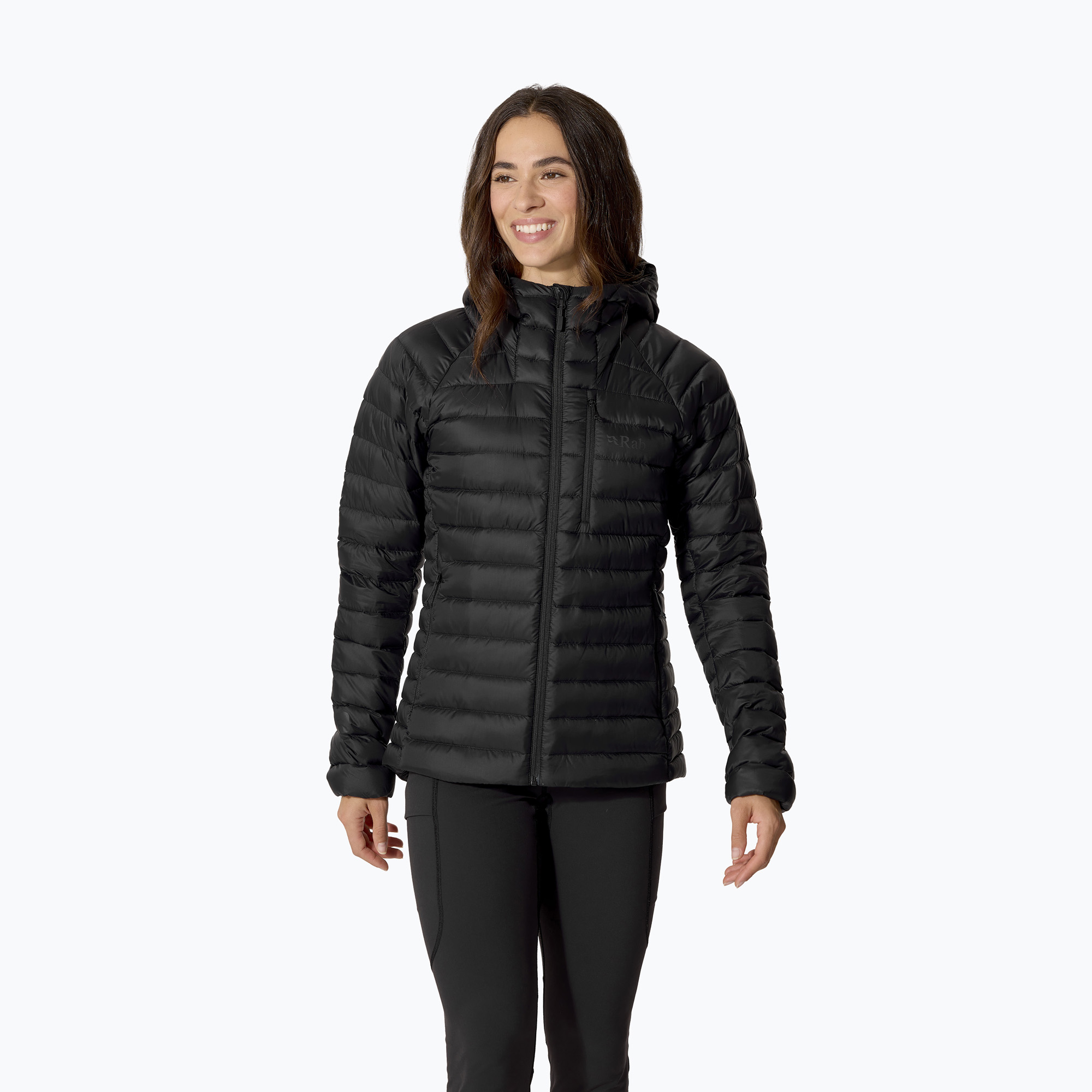 Дамско пухено яке Rab Microlight Alpine Hoody black