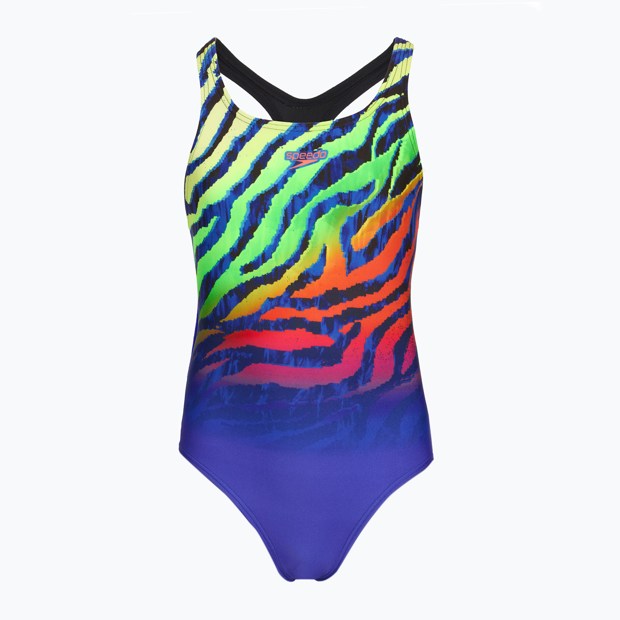 Детски цял бански костюм Speedo Digital Placement Medalist blue/green