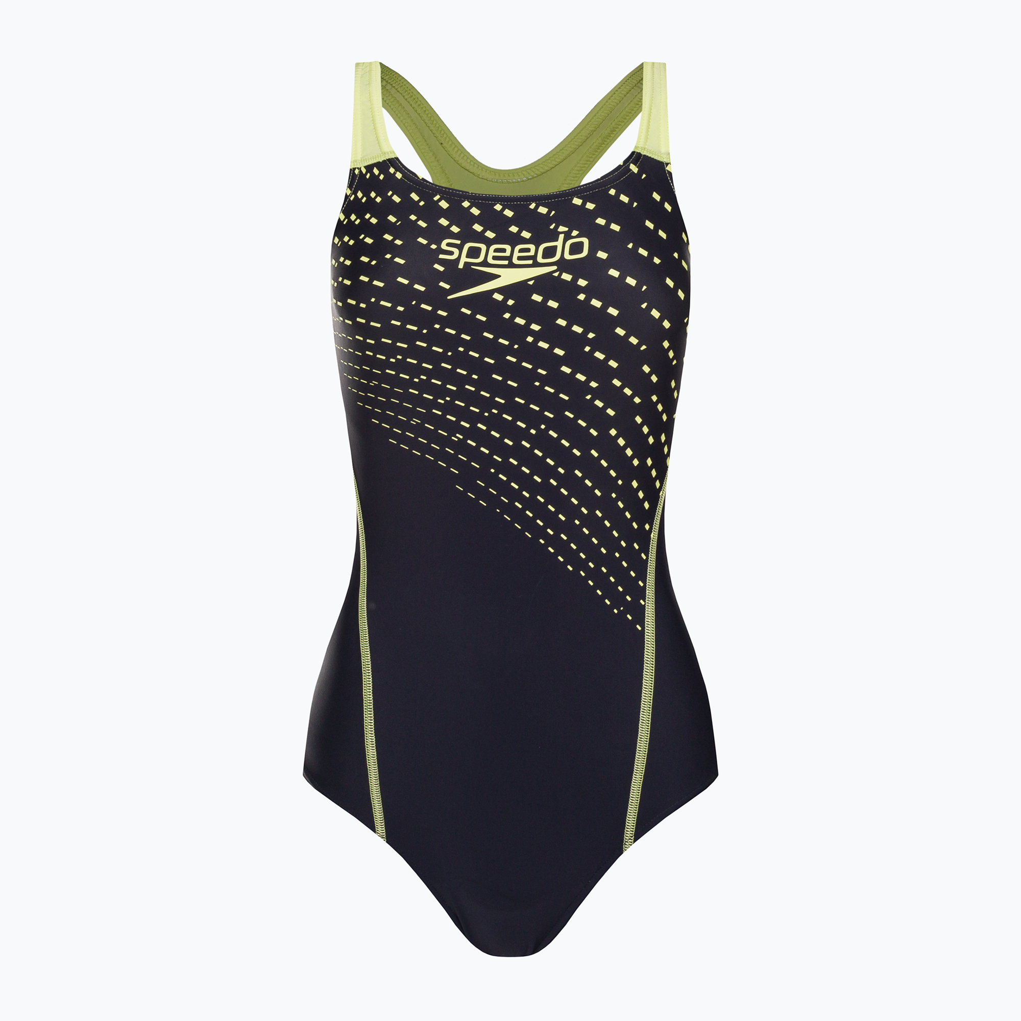 Speedo Medley Logo Medalist дамски бански костюм от една част тъмносиньо и жълто 8-1347406876