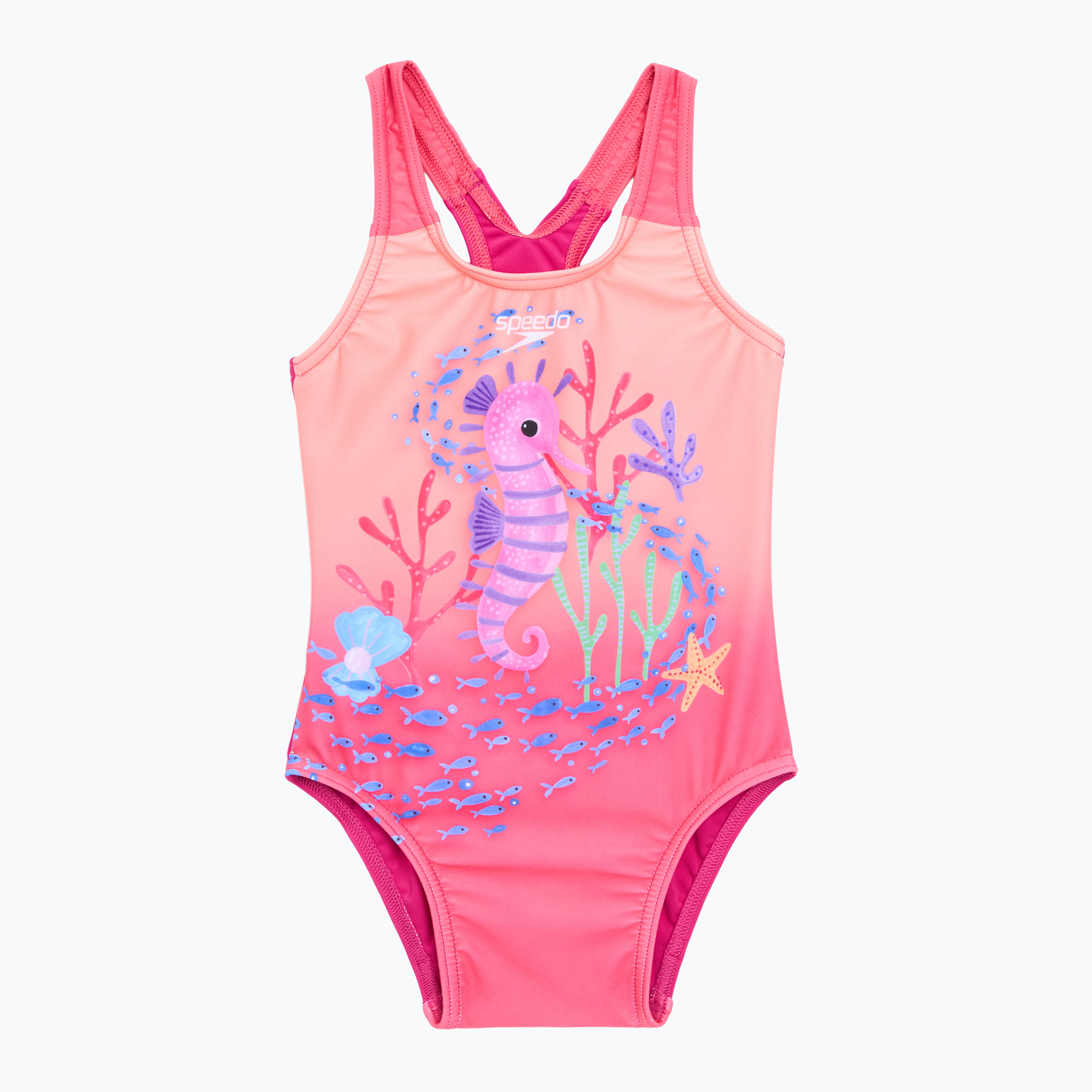Детски цял бански костюм Speedo Digital Printed bloominous pink/cupid coral