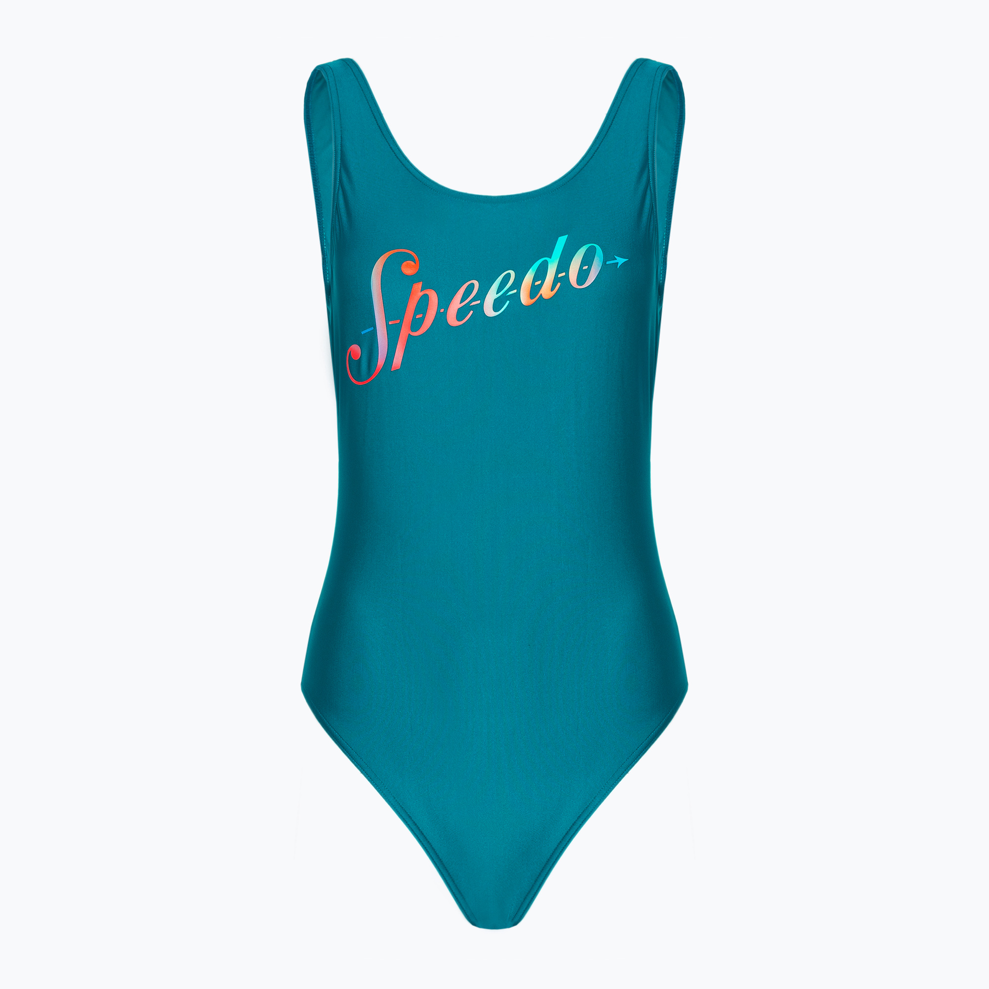 Costume intero Speedo donna Logo Deep U-Back peacock/pumpkin spice/blu marino (40) (Logo Deep U-Back 8-00307616650)