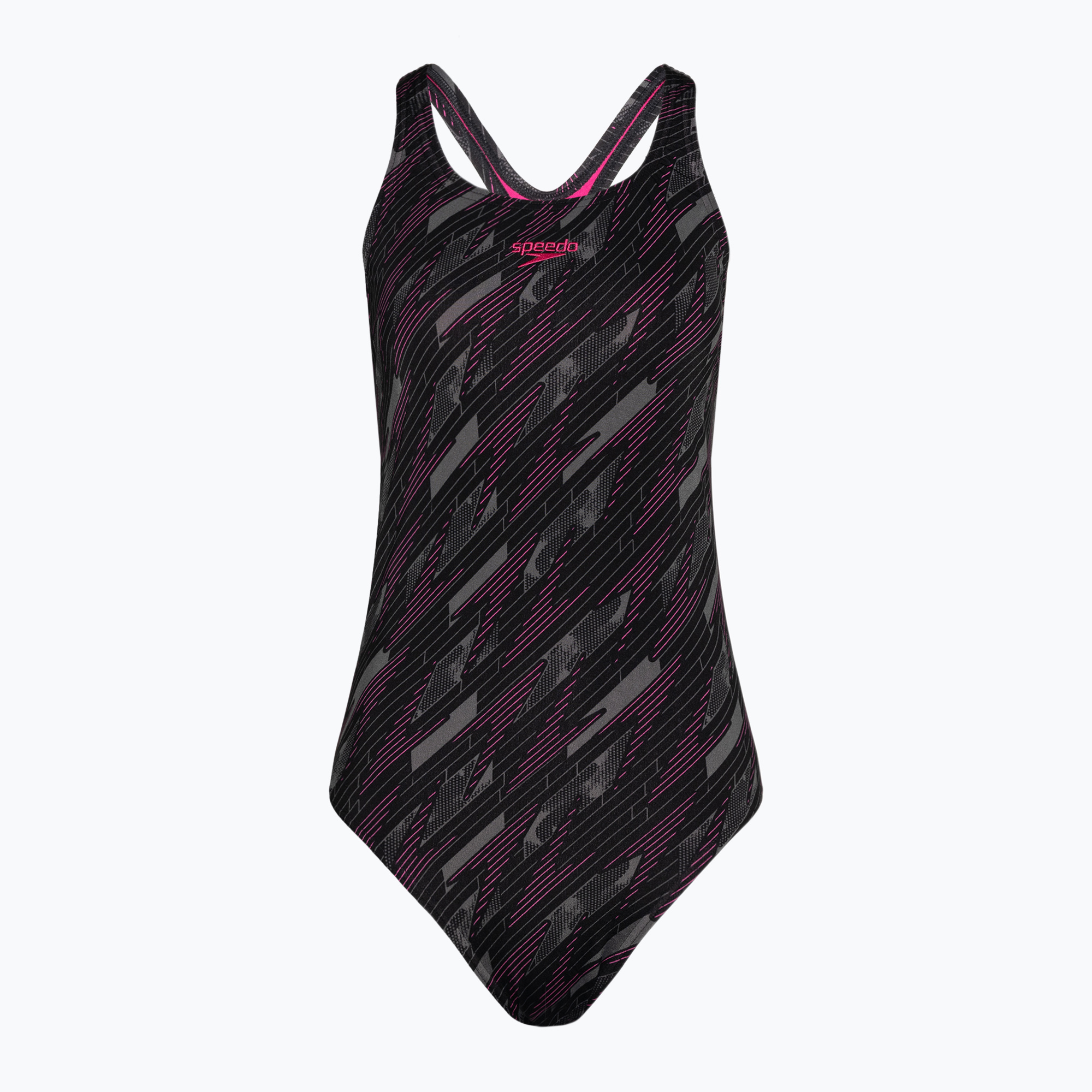 Costume intero Speedo da donna HyperBoom Allover Medalist nero/rosa elettrico/antracite USA (32) (HyperBoom Allover Medalist 8-1219916765)