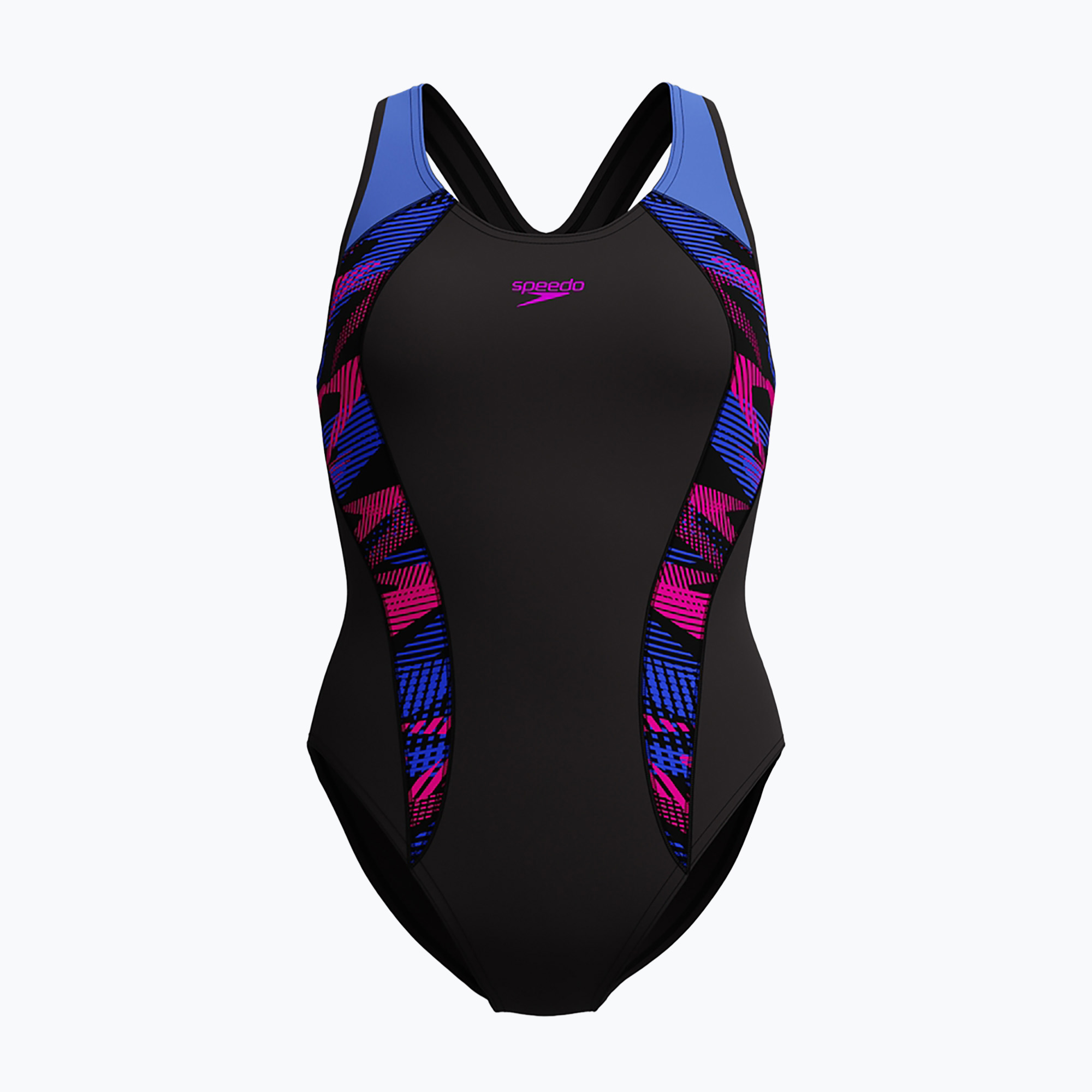 Dámske jednodielne plavky Speedo Placement Laneback zoom boom placement/speedo black