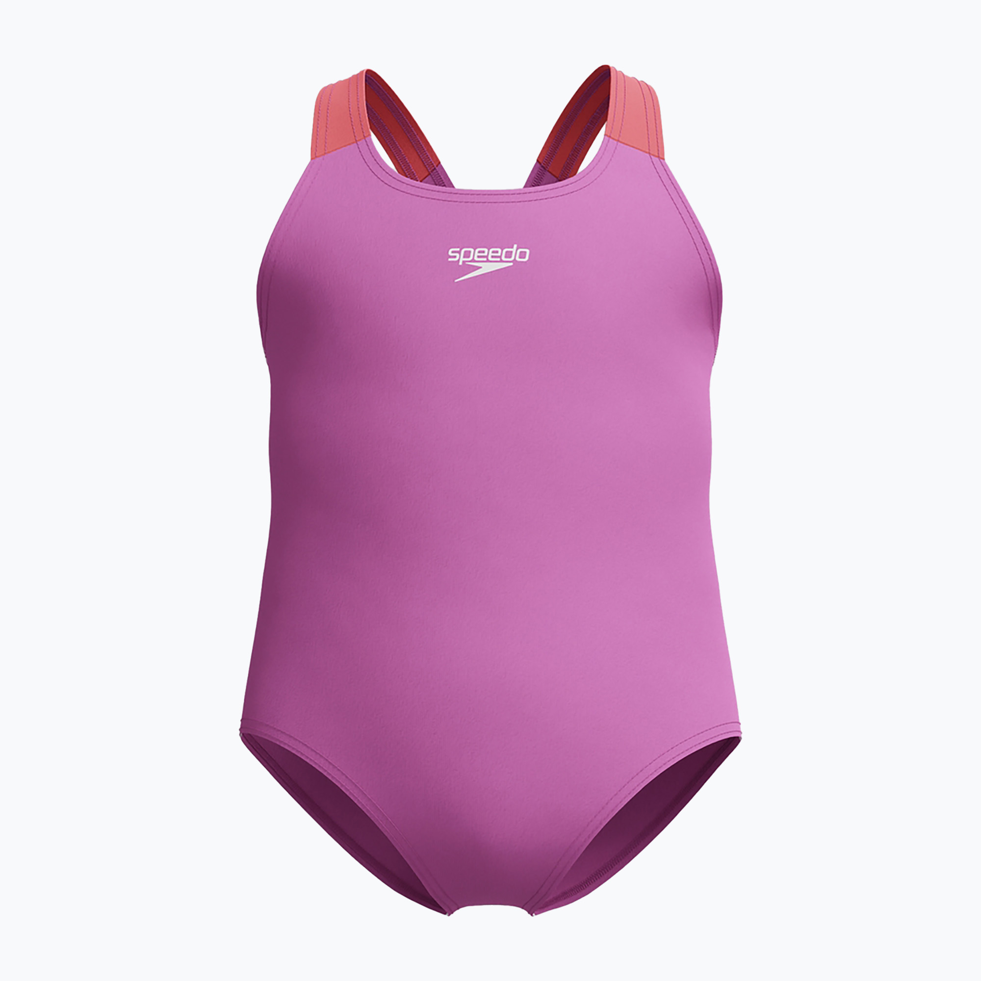 Детски цял бански костюм Speedo Learn To Swim Medalist neon violetl