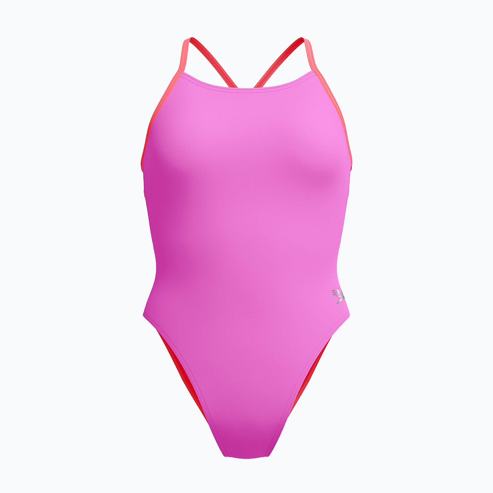 Дамски цял бански костюм Speedo Solid Lattice Tie-Back neon violet
