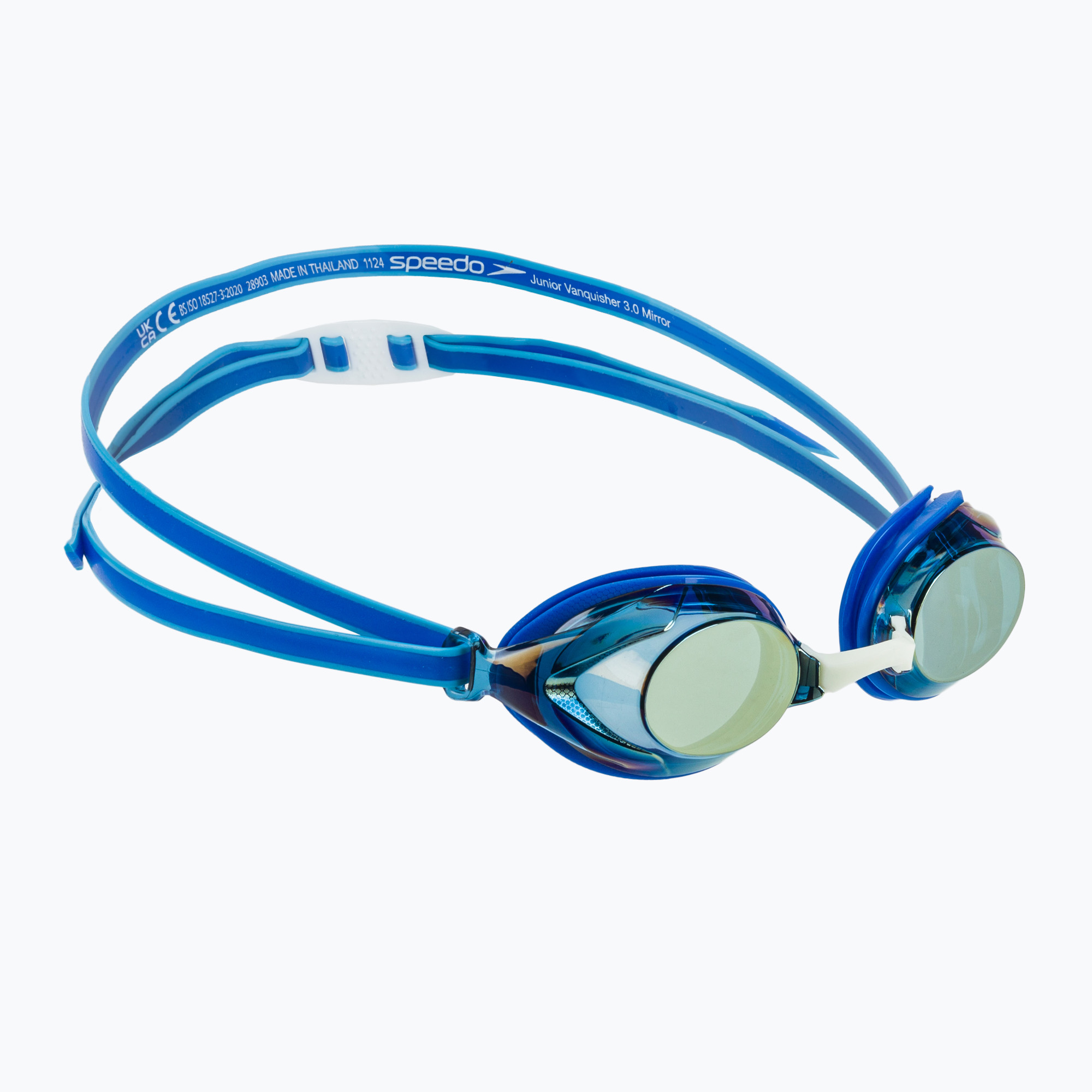 Детски очила за плуване Speedo Vanquisher 3.0 Mirror cobalt pop / cobalt / gold mirror