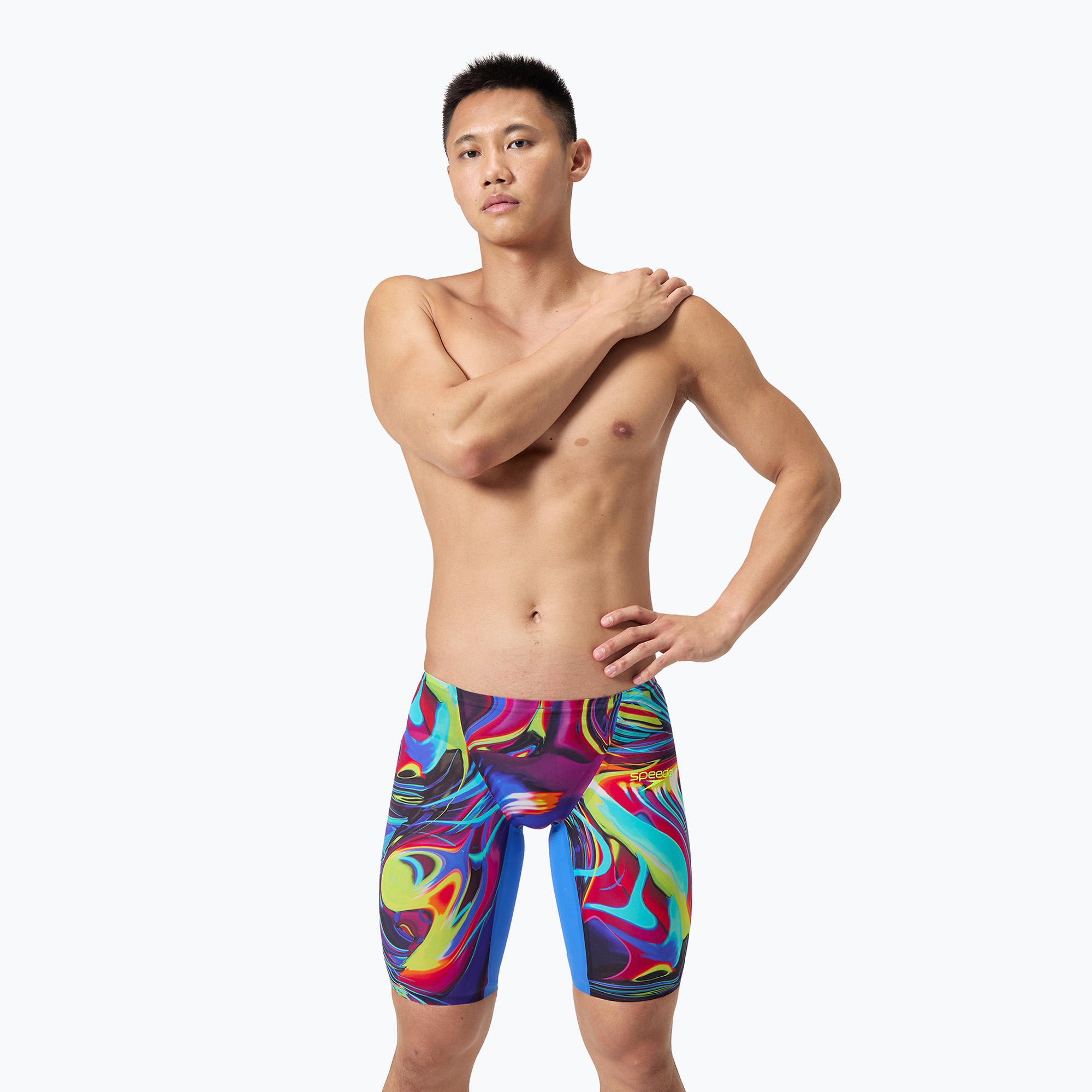 Мъжки шорти за плуване тип клин Speedo Fastskin LZR Pure Valor 2.0 Jammer molten blur/cobalt pop print
