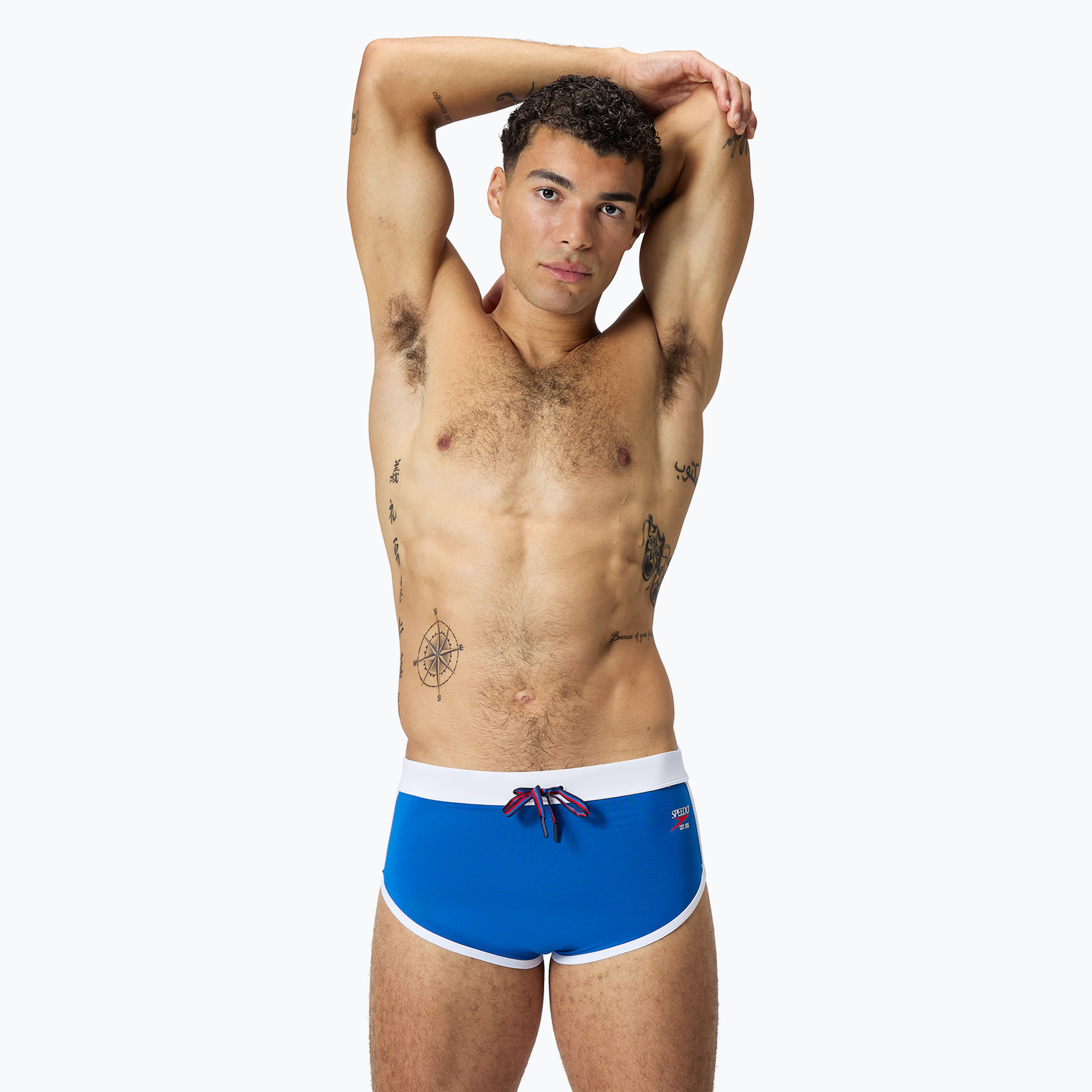 Мъжки бански Speedo Jetstream Retro Logo Brief тюркоазено море