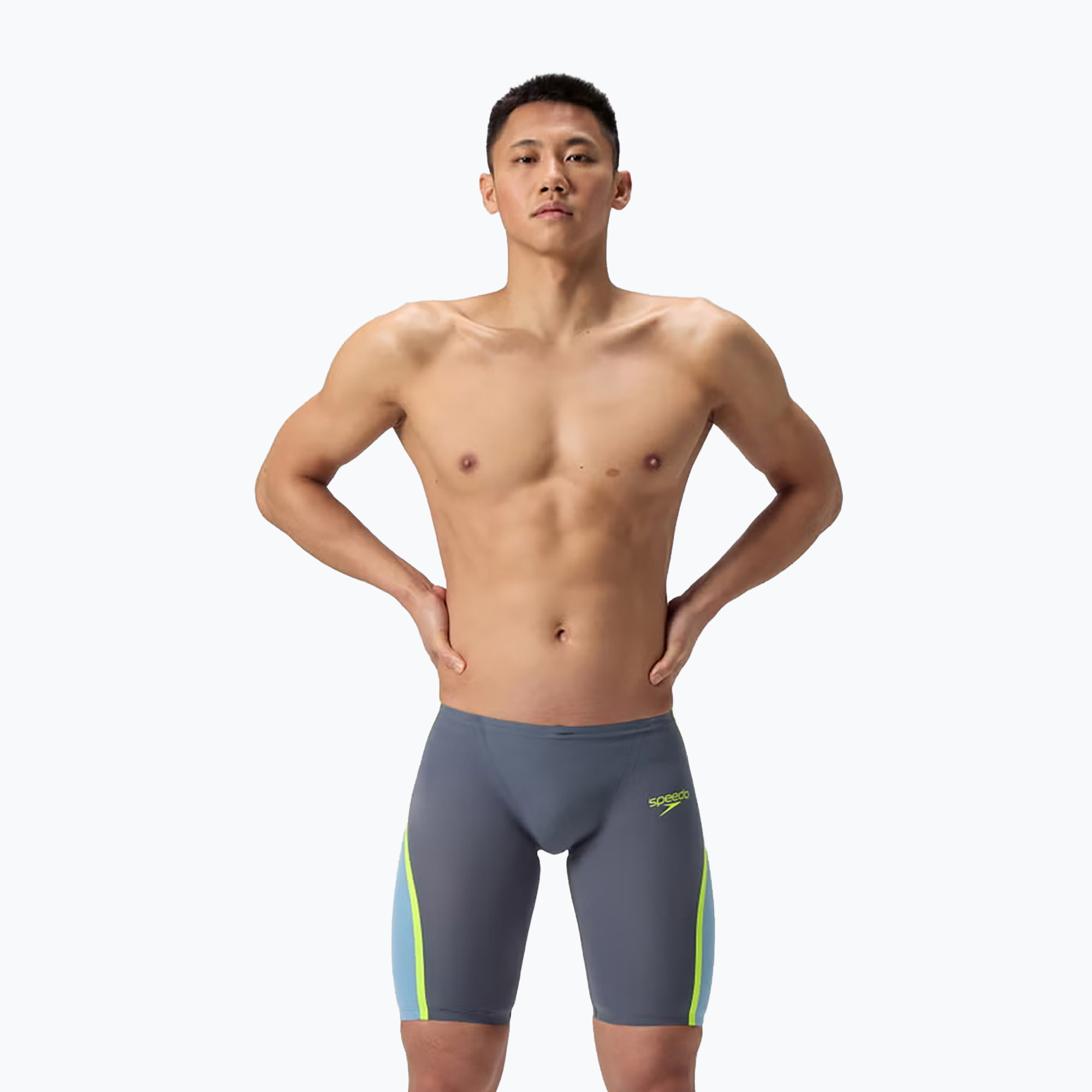 Мъжки шорти за плуване тип клин Speedo Fastskin LZR Intent 2.0 Jammer grey lead/acadia blue/hyper yellow