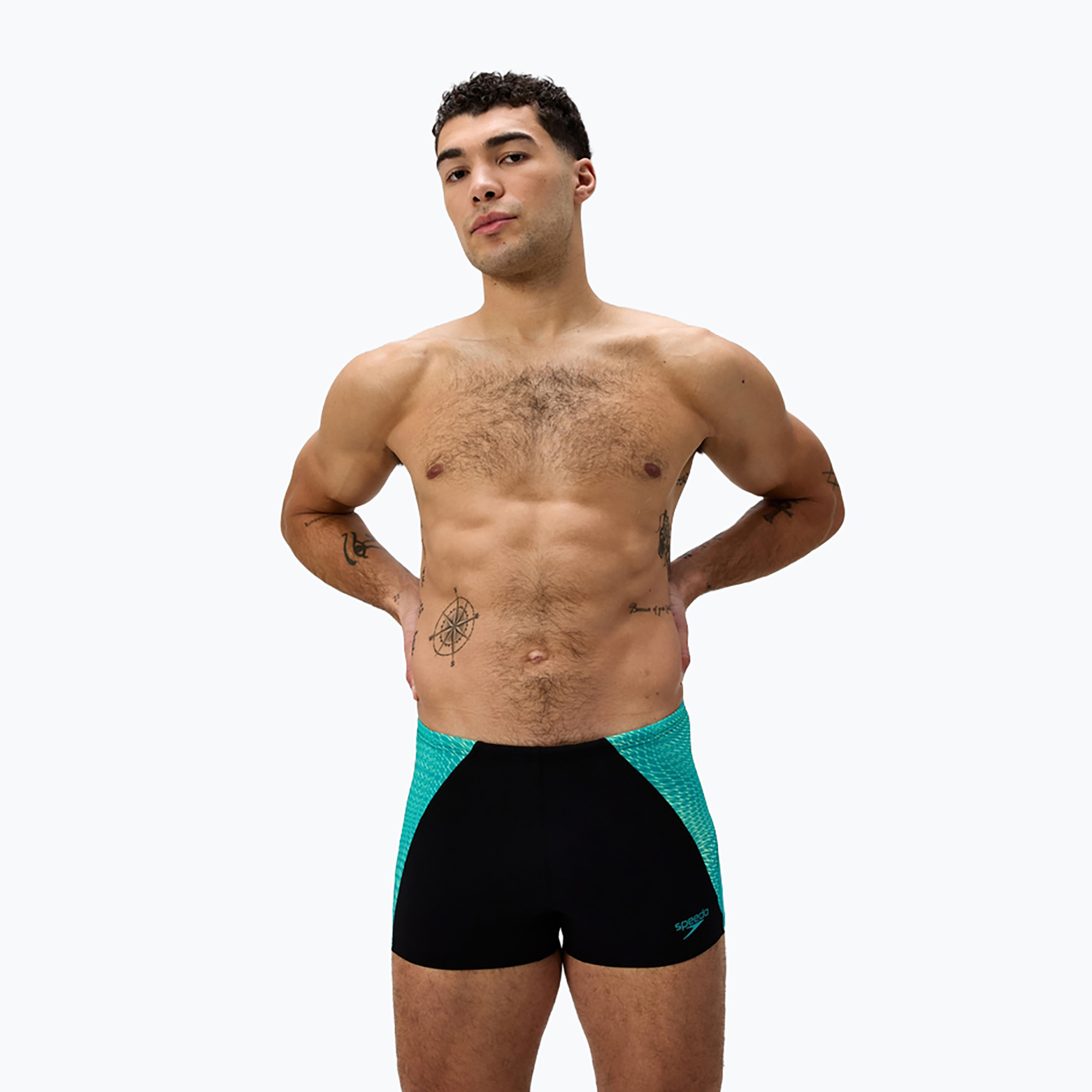 Мъжки боксерки за плуване Speedo Endurance  MAX Splice Aquashort black/turquoise gem