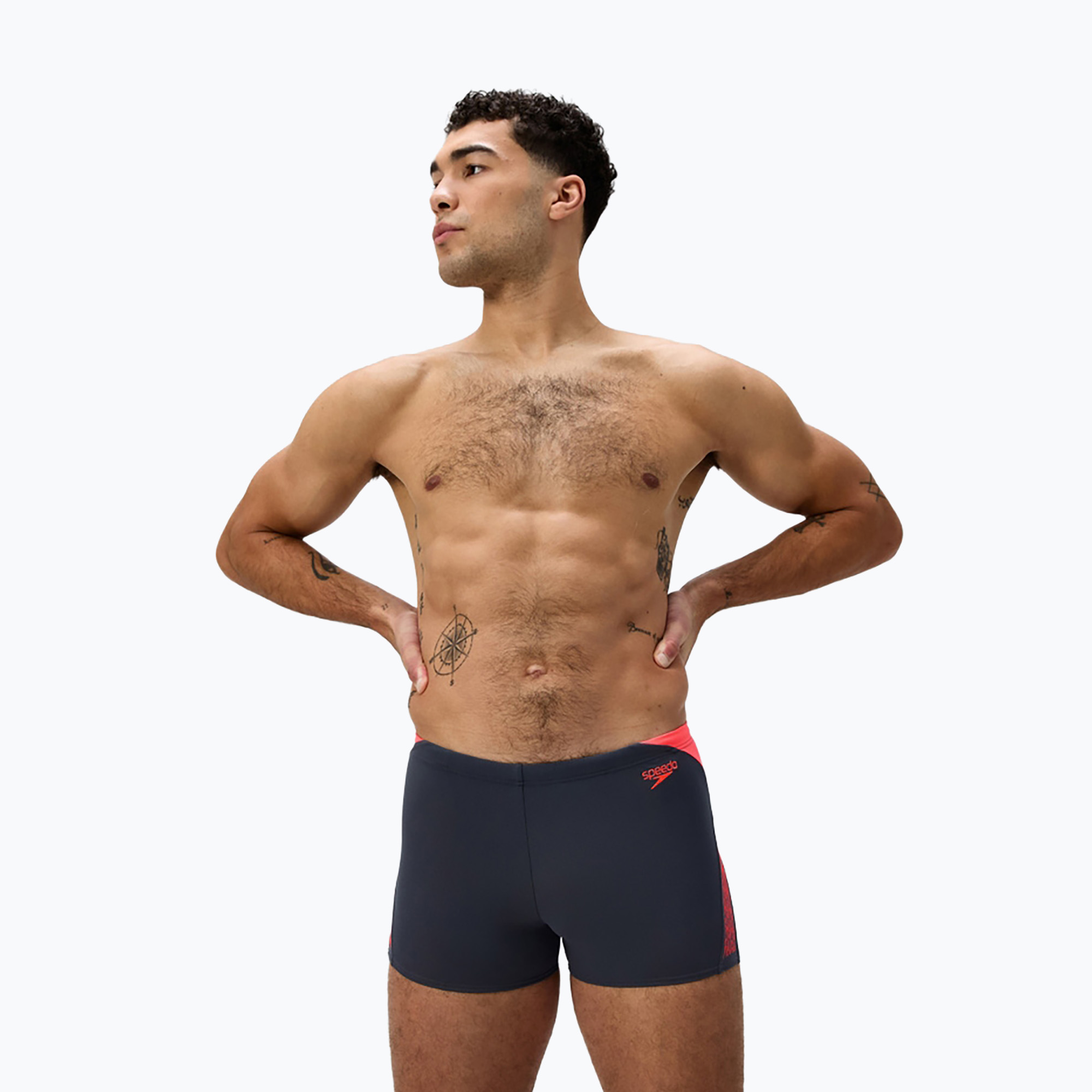 Мъжки боксерки за плуване Speedo Hyper Boom Splice grey lead/neon coral