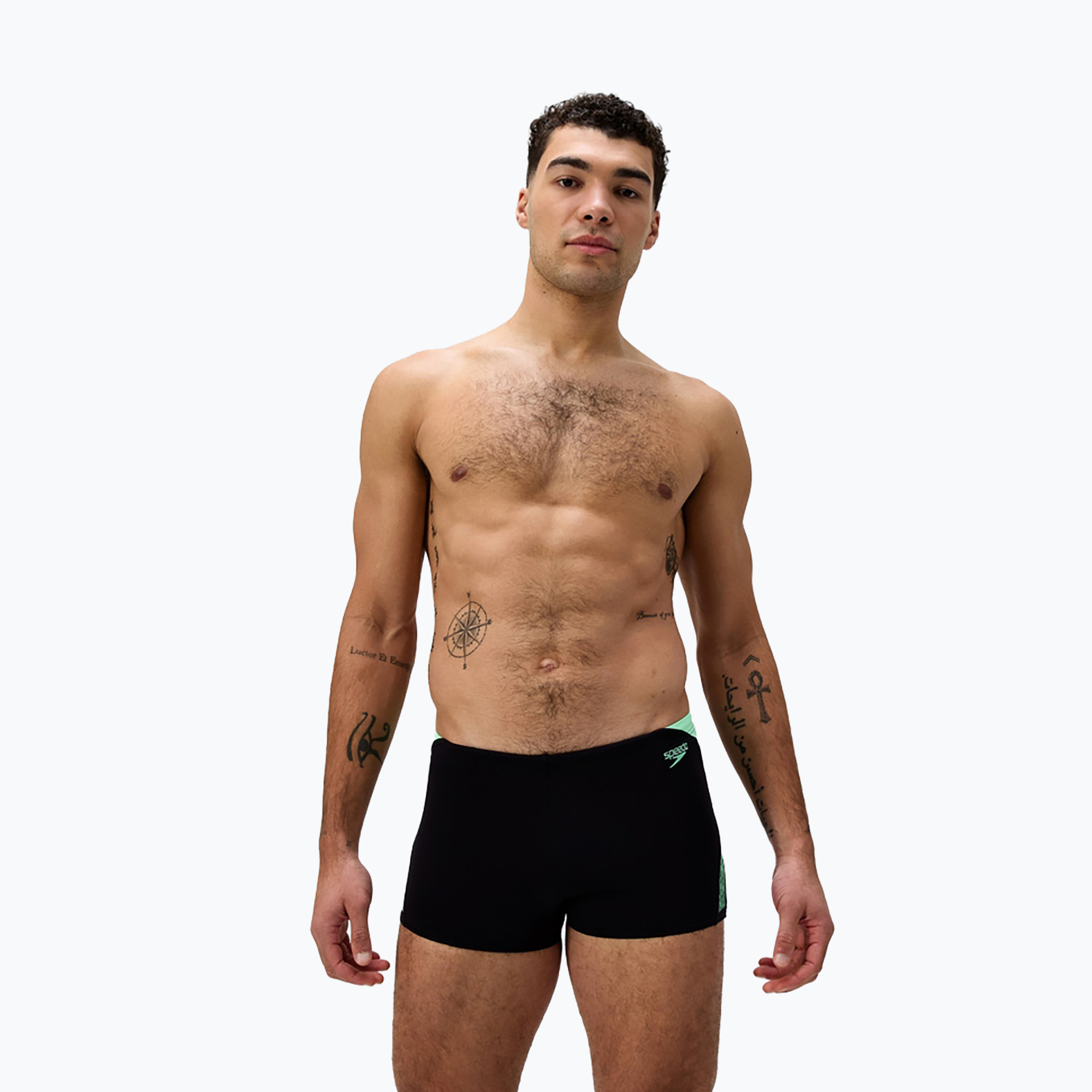 Мъжки боксерки за плуване Speedo Hyper Boom Splice black/alfalfa green