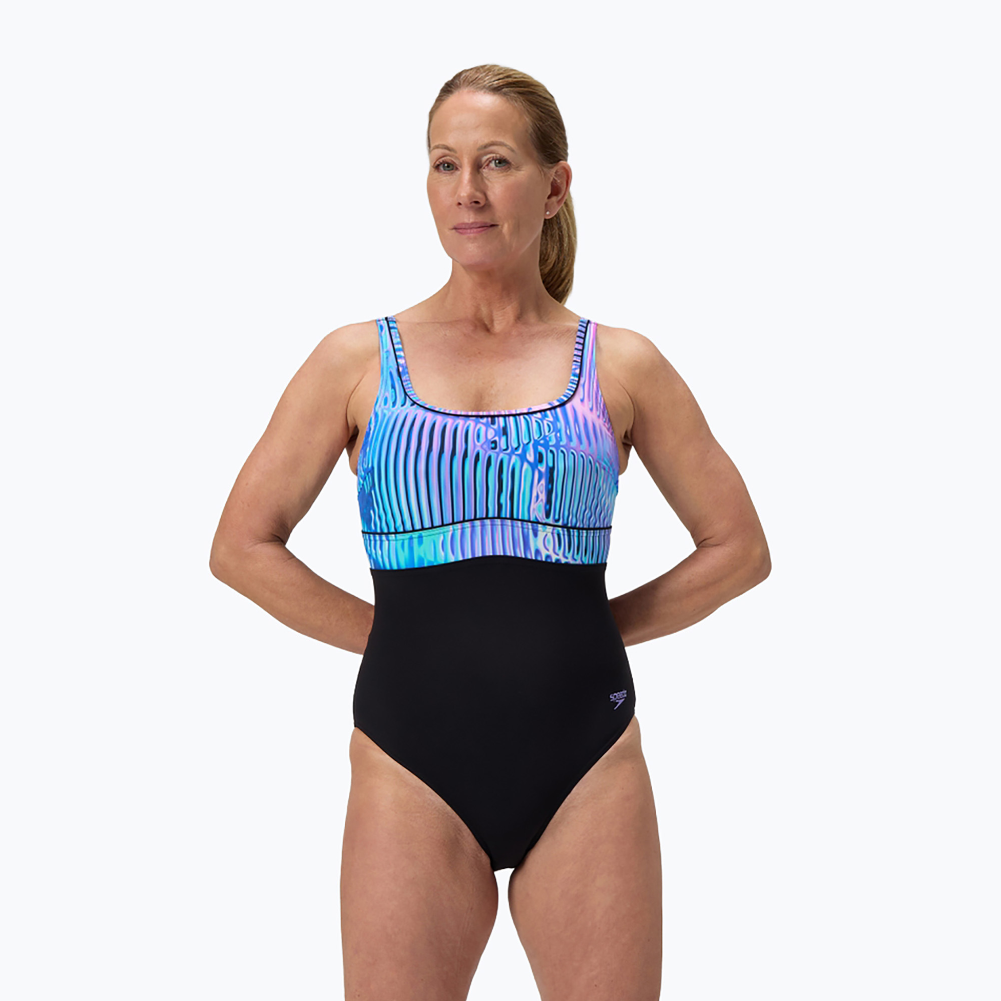 Costume intero Speedo Shaping Contour Eclipse Printed indigo glow da donna (36) (Shaping Contour Eclipse Printed)