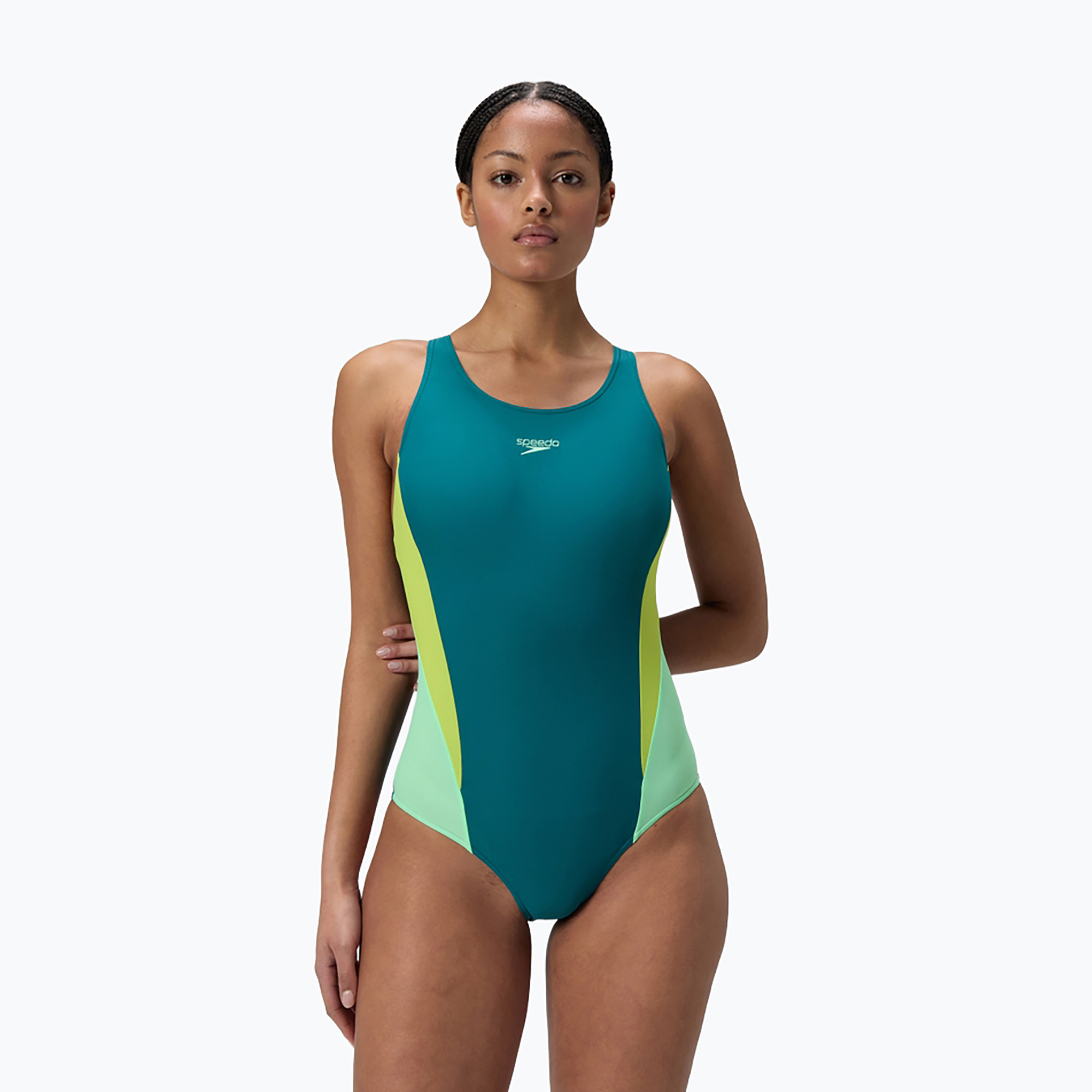 Costume intero Speedo Colourblock 2.0 deep emerald da donna (42) (Colourblock 2.0 8-00424818686)