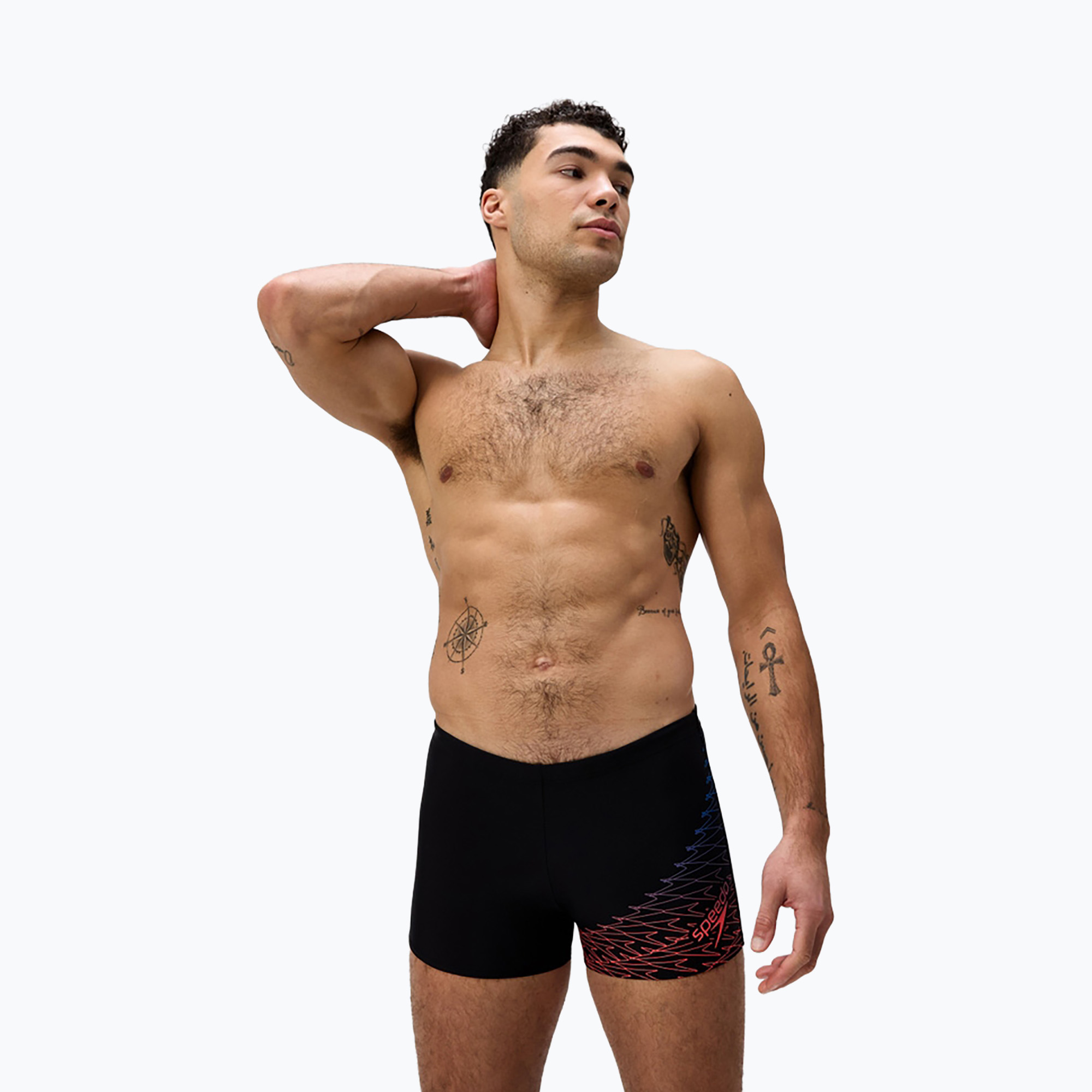 Мъжки боксерки за плуване Speedo Medley Logo Aquashort black/neon coral