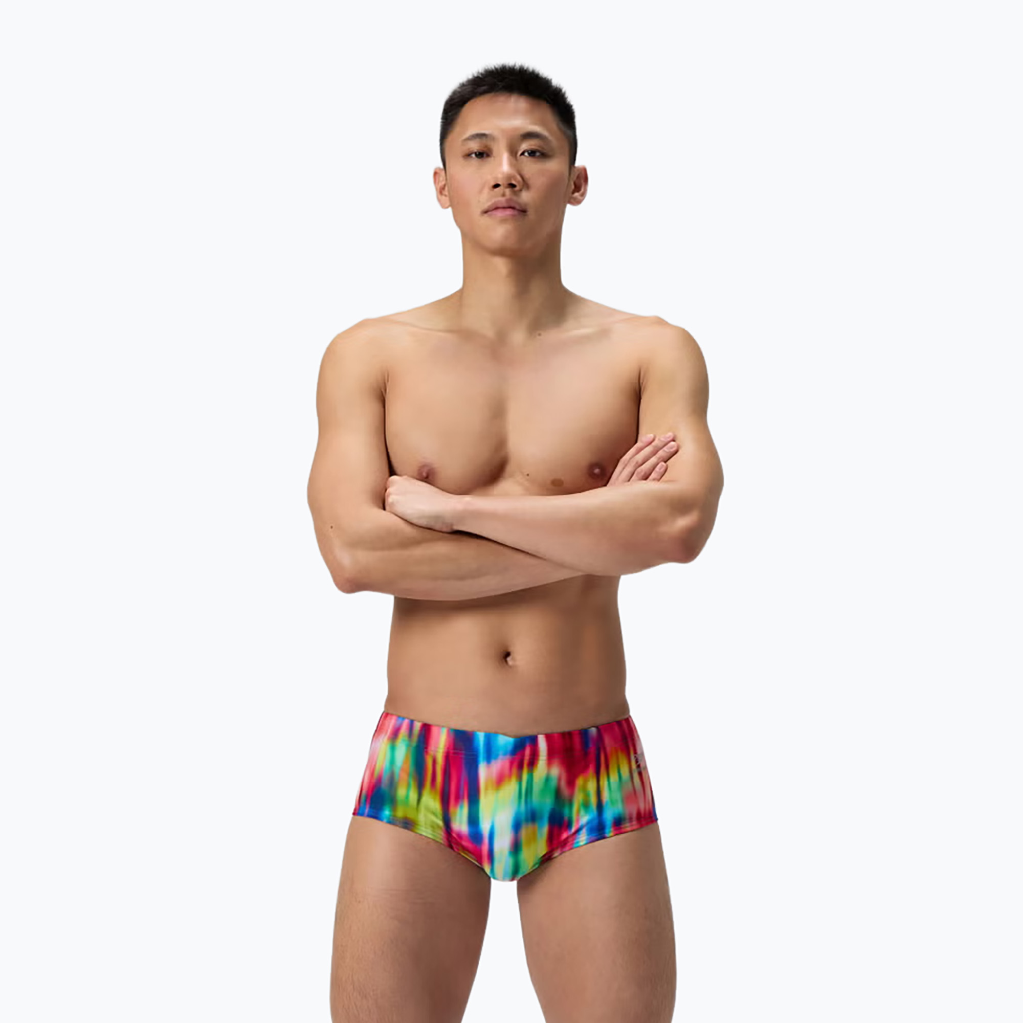 Мъжки плувни боксерки Speedo Printed 13.5 cm Brief prismatic paradise/ruby
