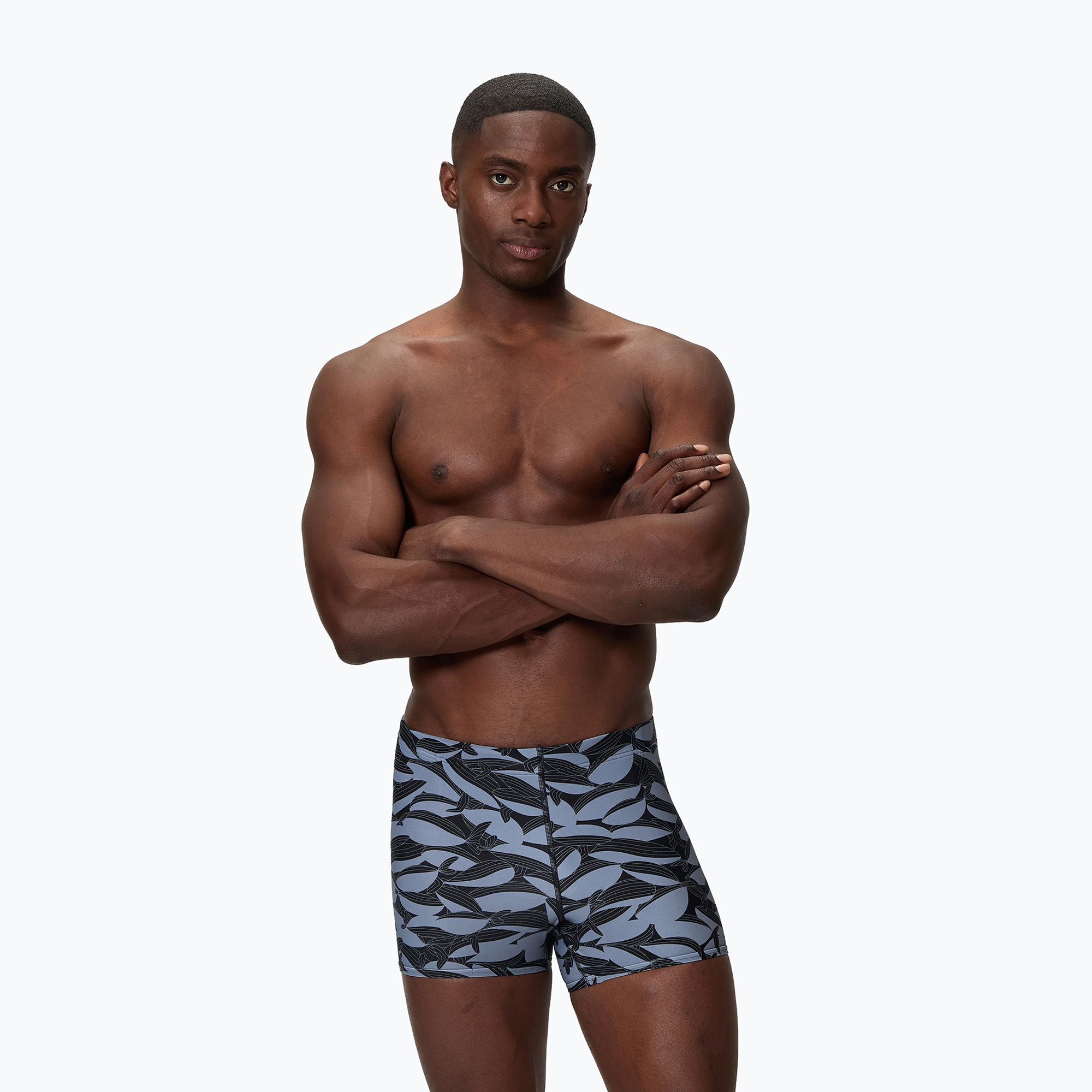 Мъжки бански боксери  Speedo Print Beachstar Square Leg Anthracite/Coin Grey
