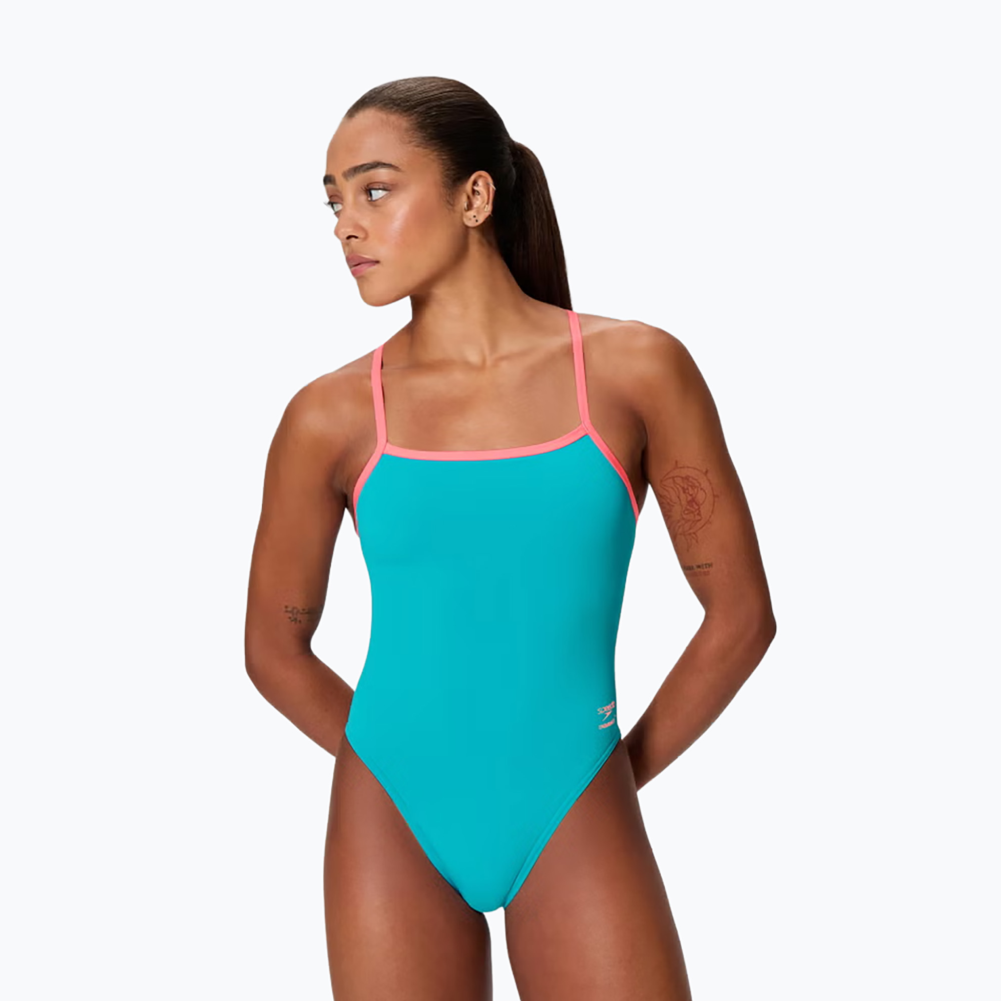 Дамски цял бански костюм Speedo FL Solid V-Back 2.0 mayan blue